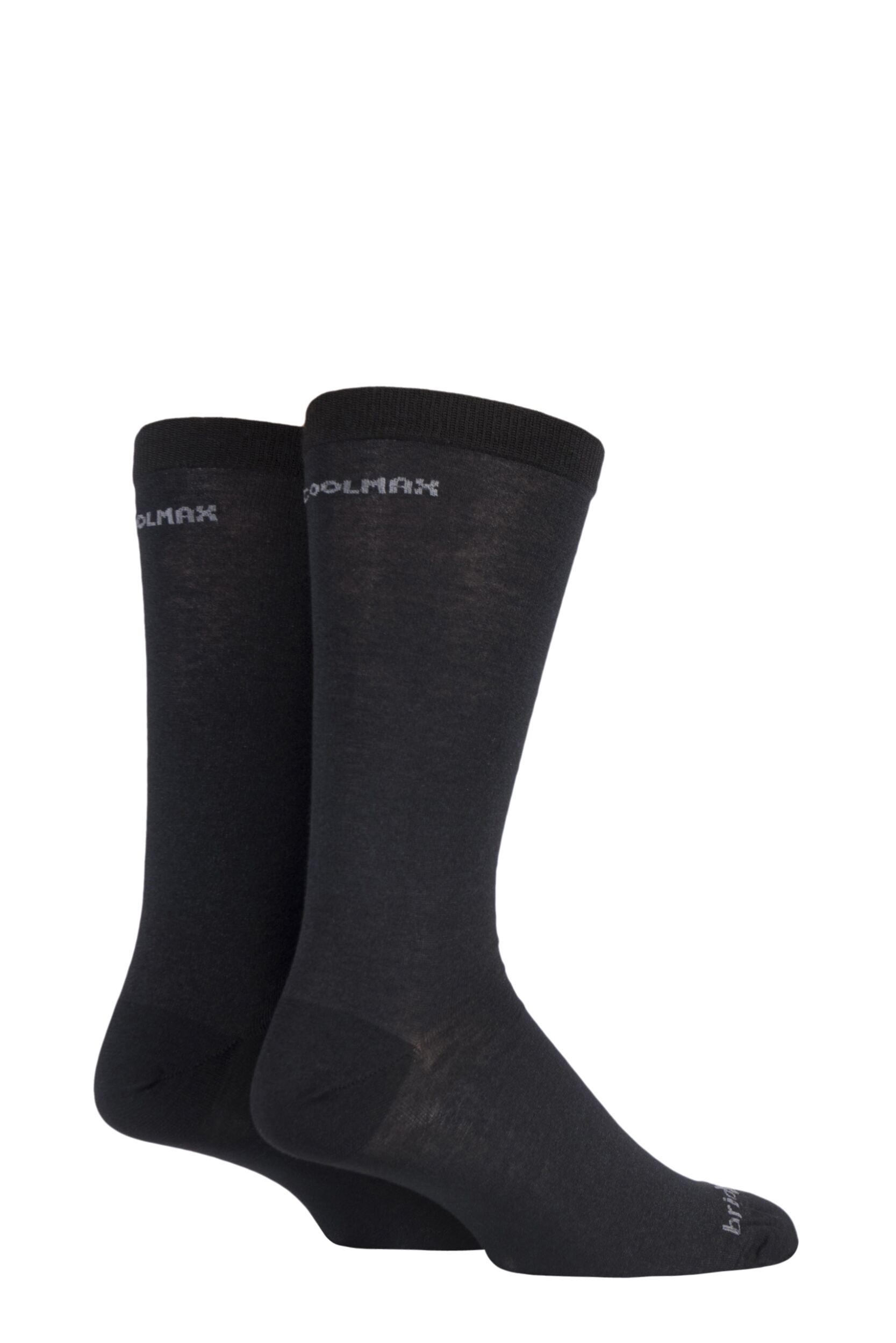 2 Pair Black Coolmax Liners For Extra Comfort And Dryness Next To Skin Men's 9-11.5 Mens - Bridgedale