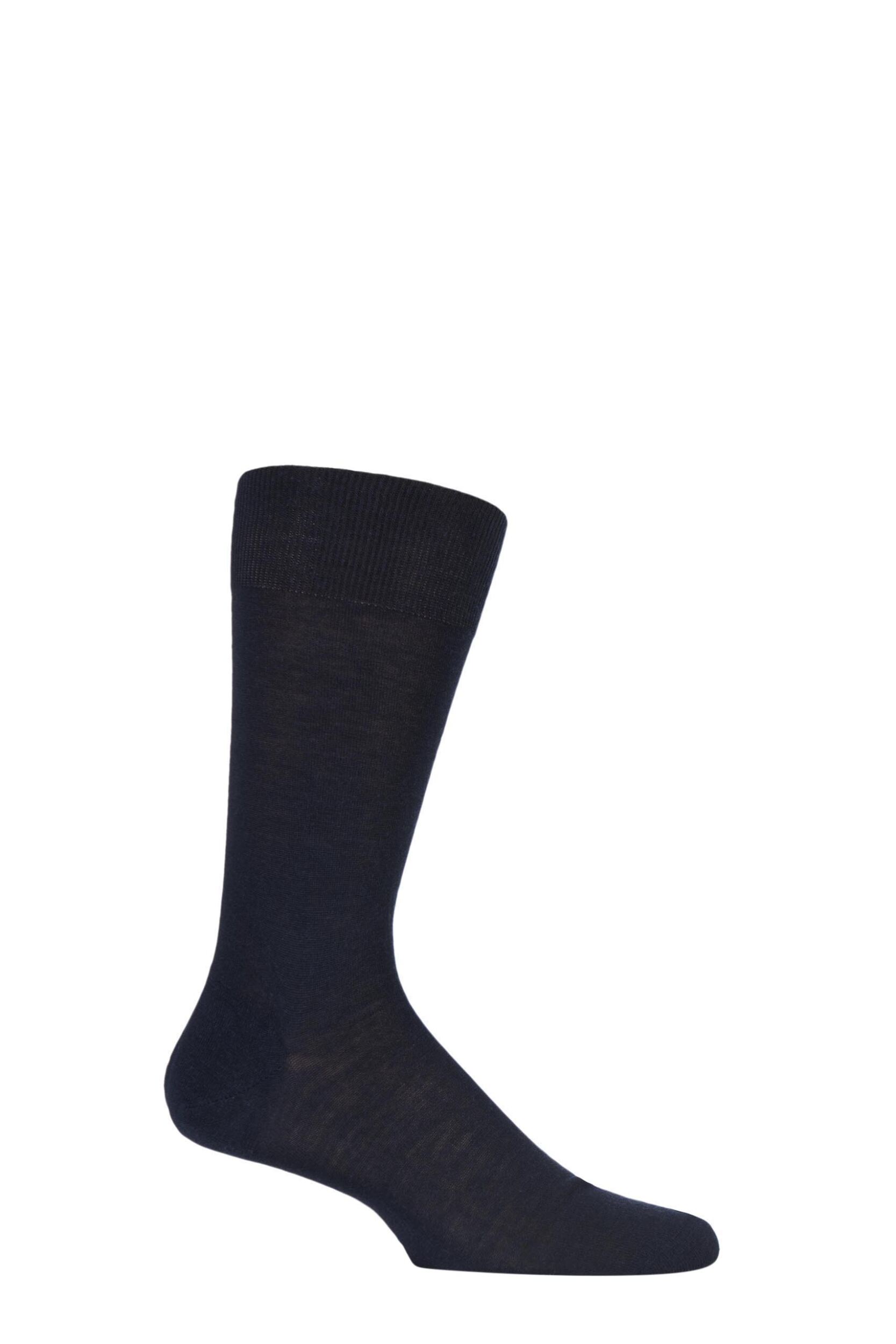 1 Pair Navy Camden Merino Wool Plain Socks Men's 10-12 Mens - Pantherella