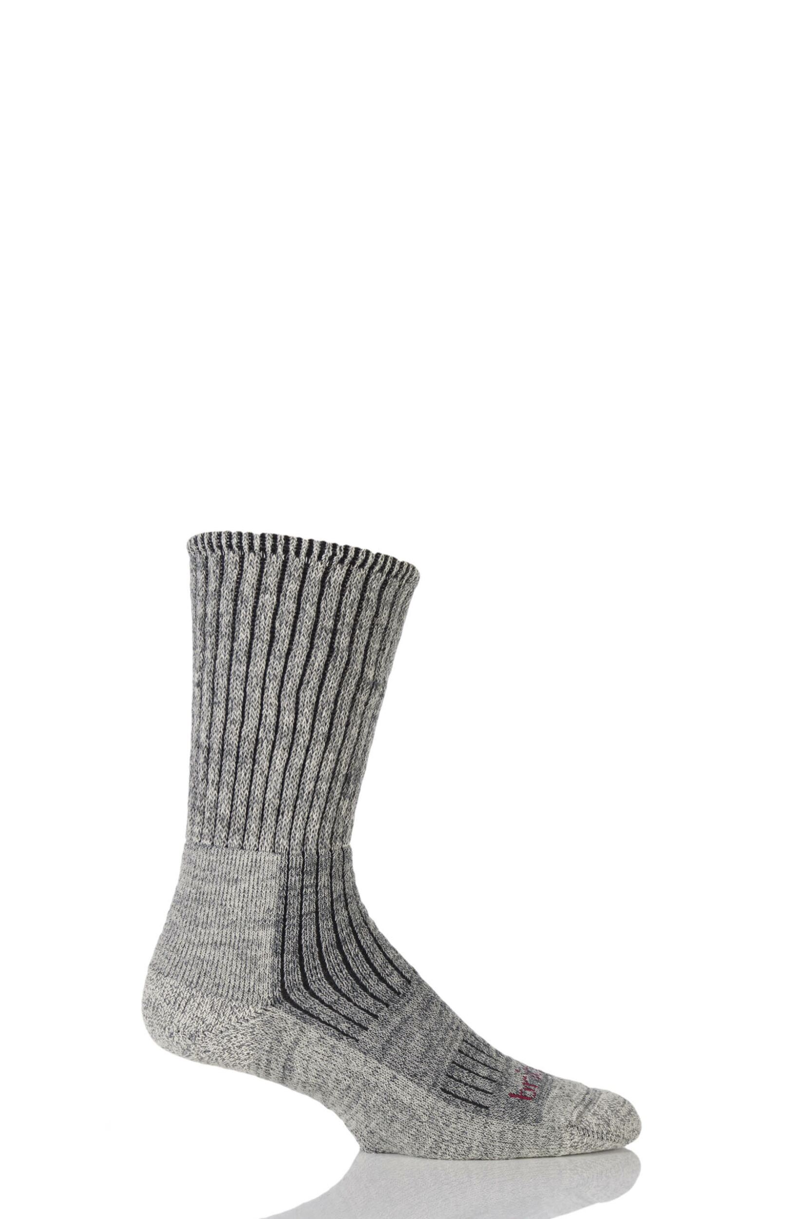 1 Pair Stone Grey Comfort Trekker Socks For All Day Trekking and Hiking Men's 6-8.5 Mens - Bridgedale