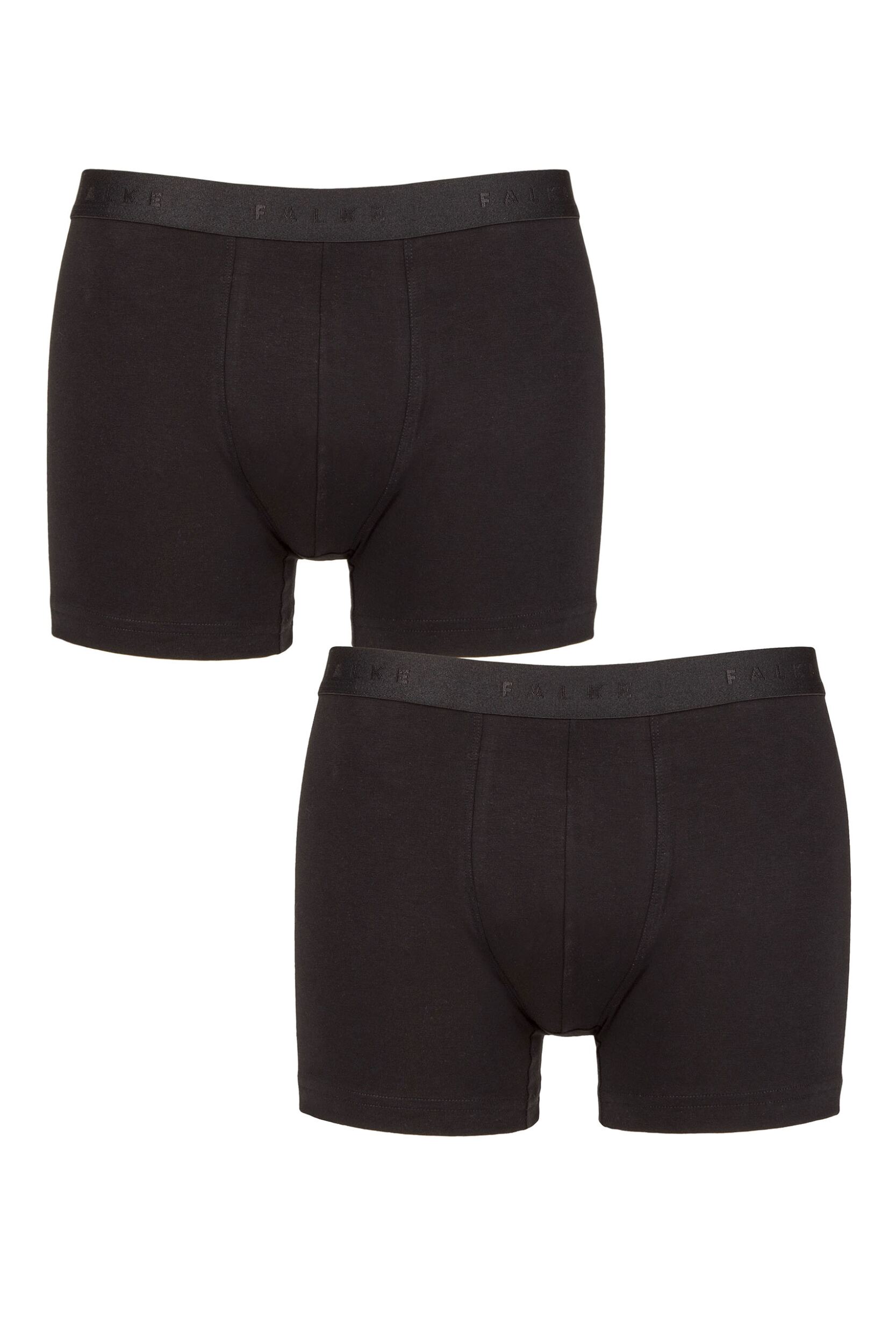 Mens 2 Pack Falke Daily Comfort Cotton Boxer Briefs Black Extra Large
