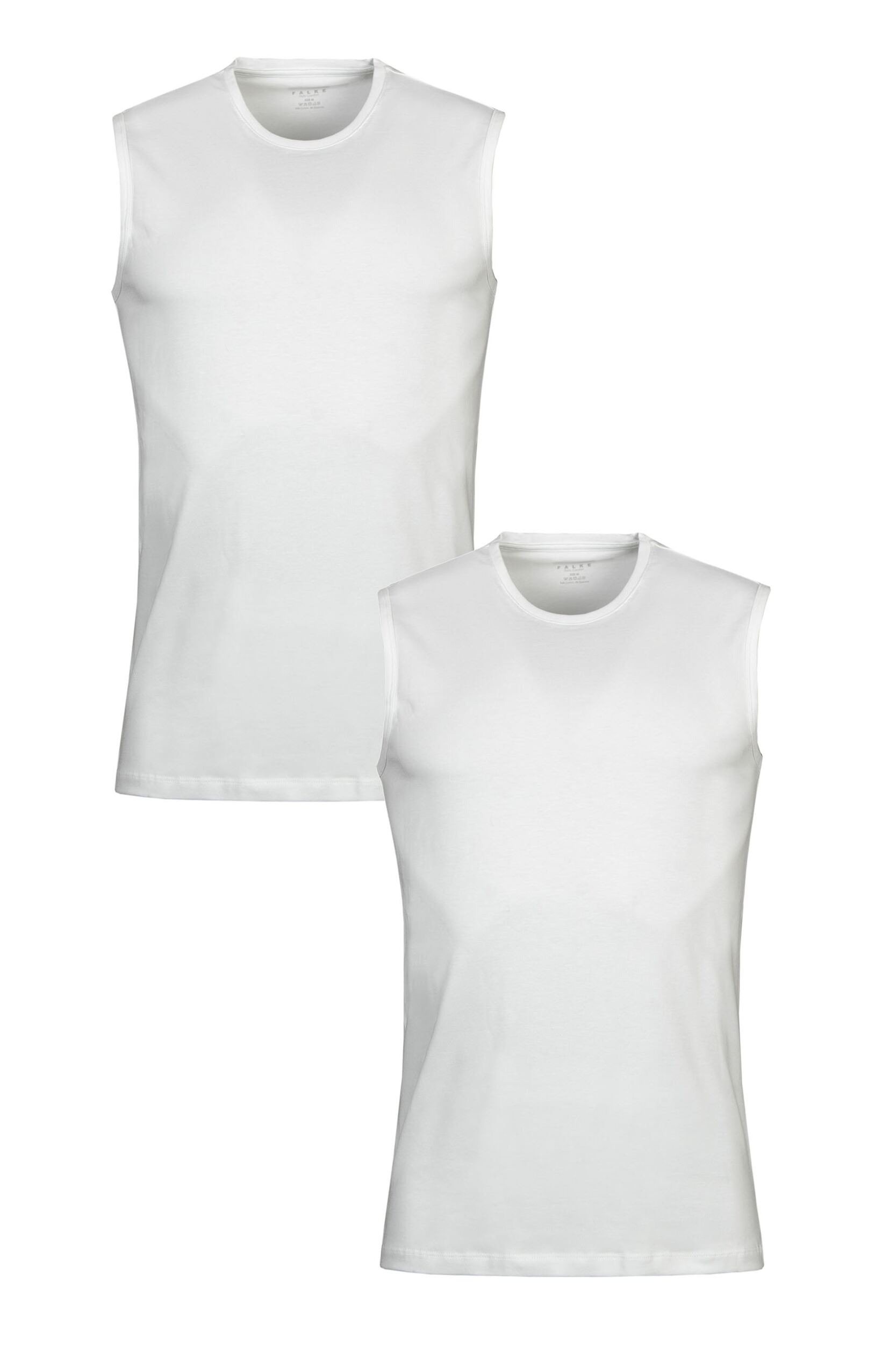 Mens 2 Pack Falke Daily Comfort Cotton Muscle Shirt White Large