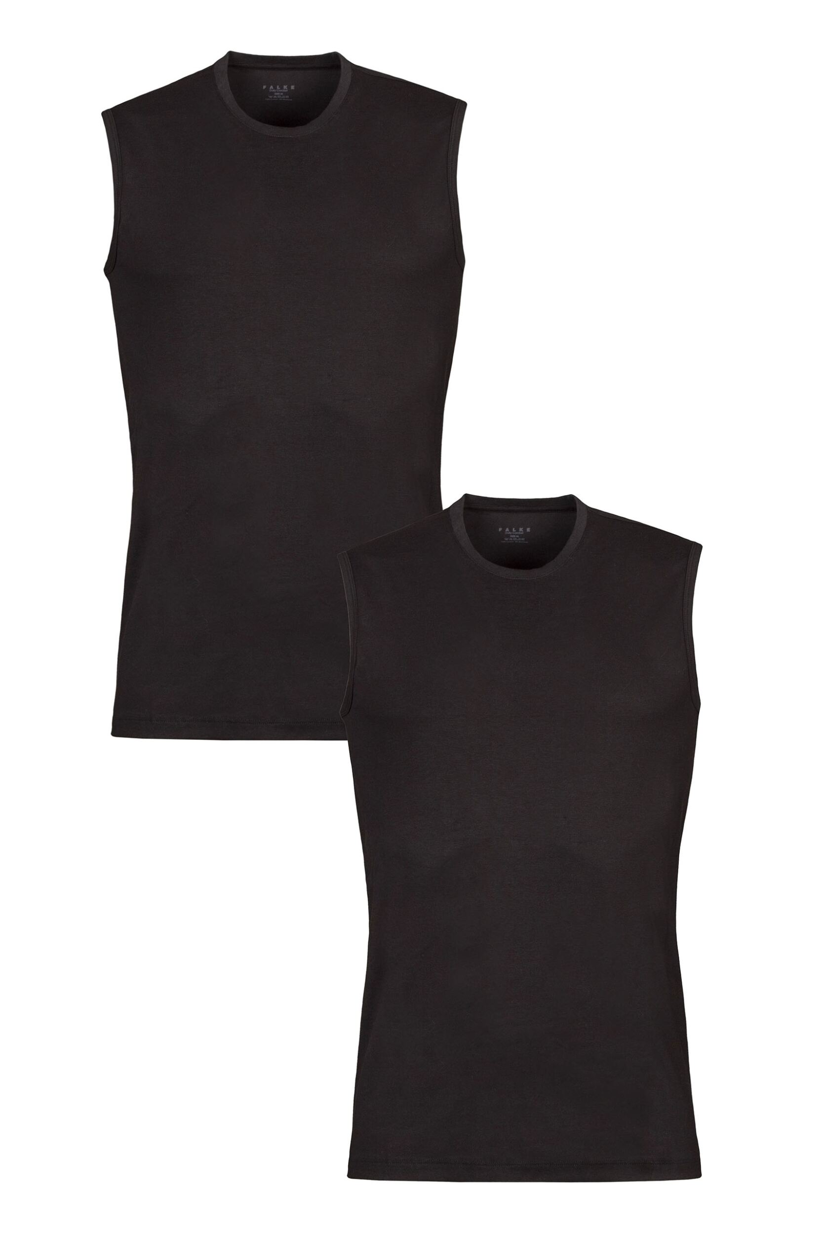 Mens 2 Pack Falke Daily Comfort Cotton Muscle Shirt Black Large