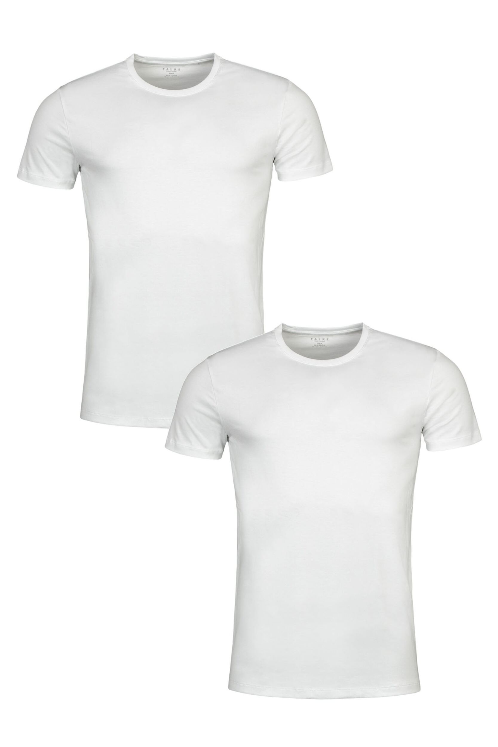 Mens 2 Pack Falke Daily Comfort Cotton Crew Neck T-Shirt White Small