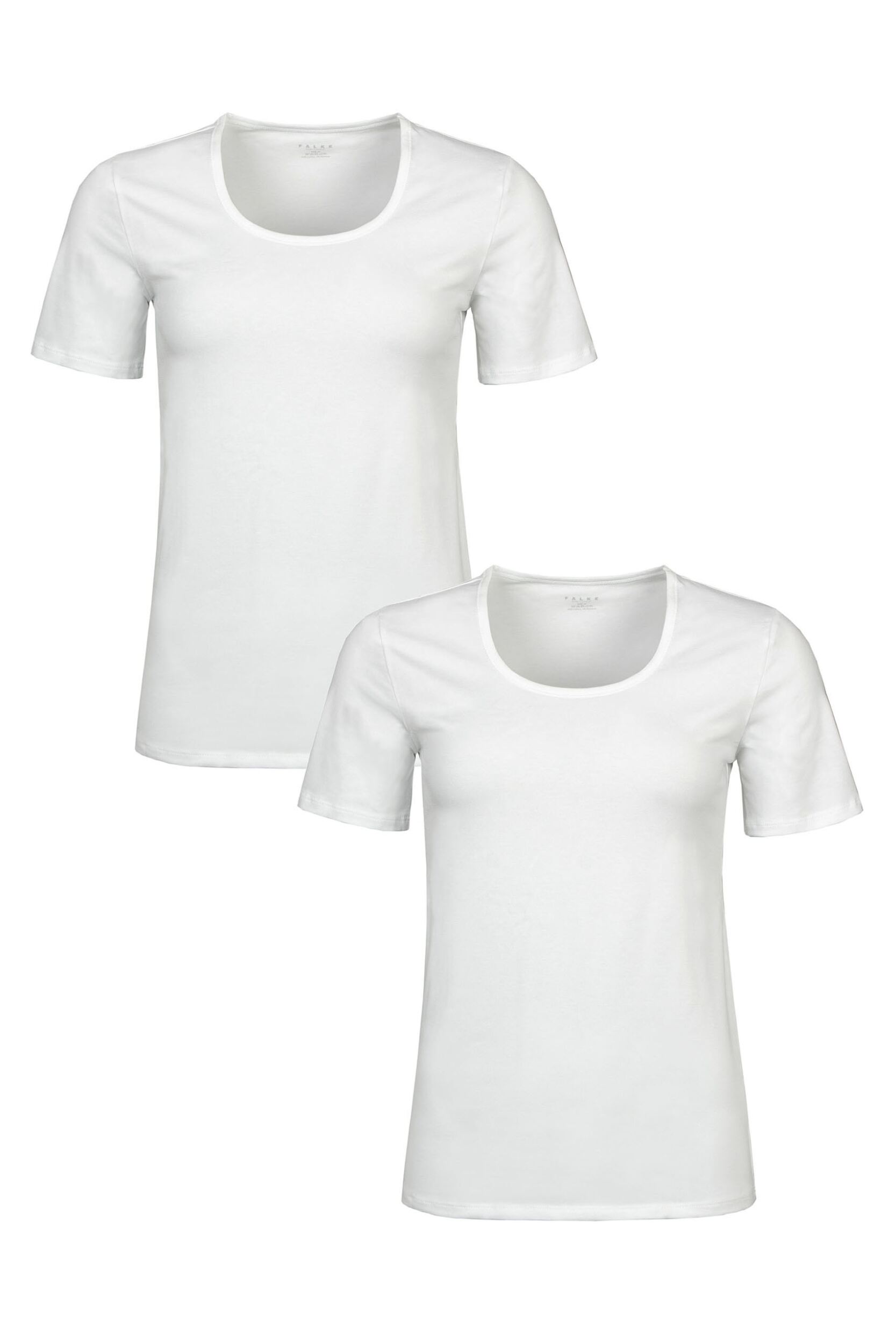 Women's 2 Pack Falke Daily Comfort Cotton T-Shirts White Extra Large