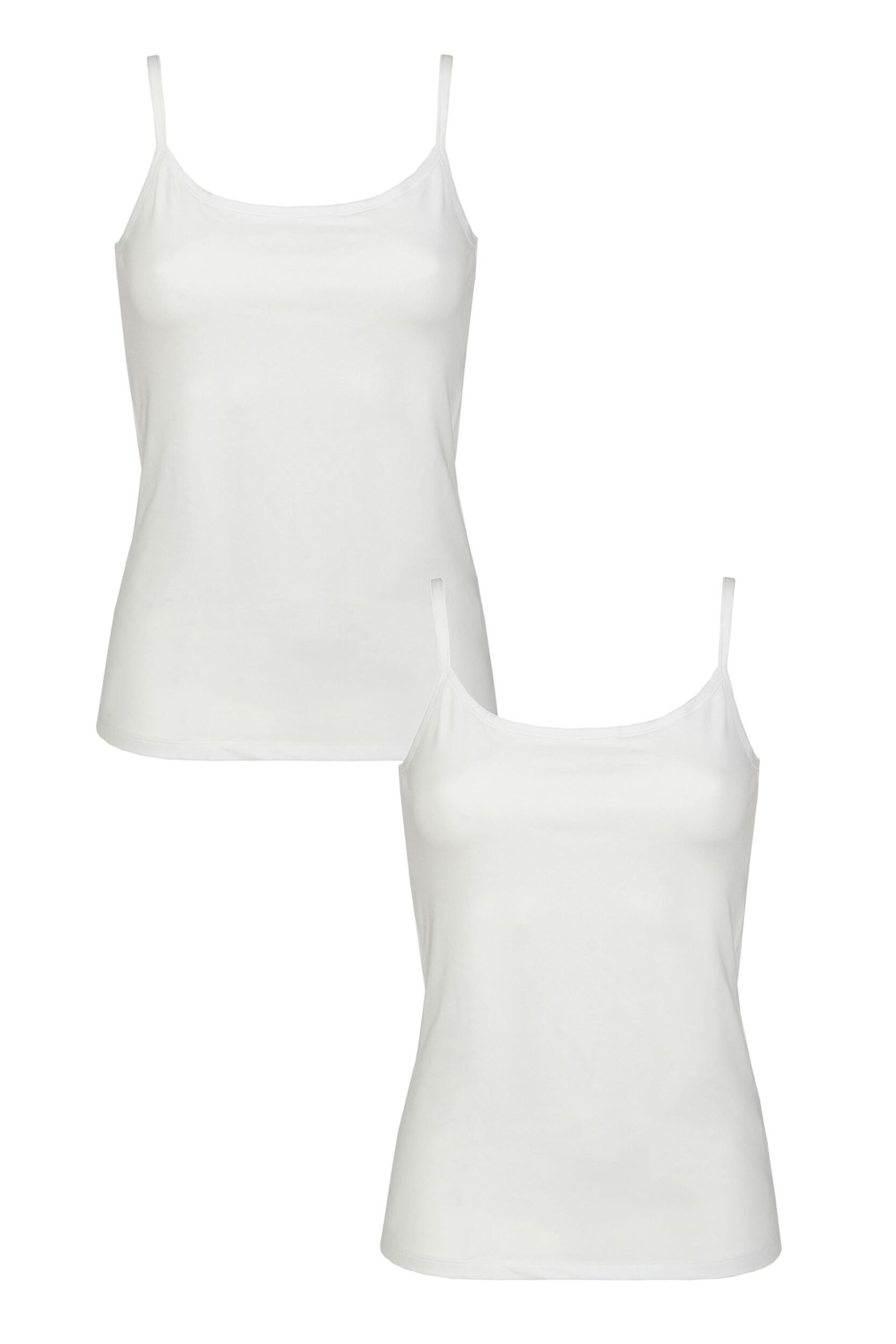 Women's 2 Pack Falke Daily Comfort Cotton Vest Top White Large