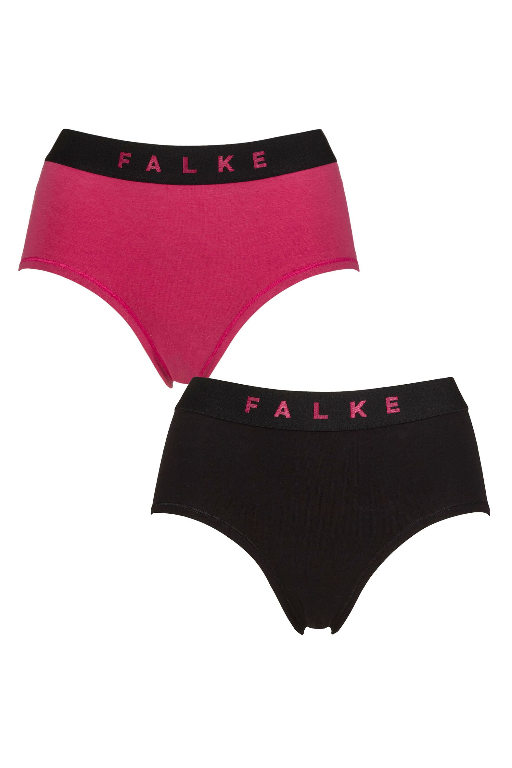 Women’s 2 Pack Falke Daily Comfort Cotton Hipster Briefs Pink and Black XXL