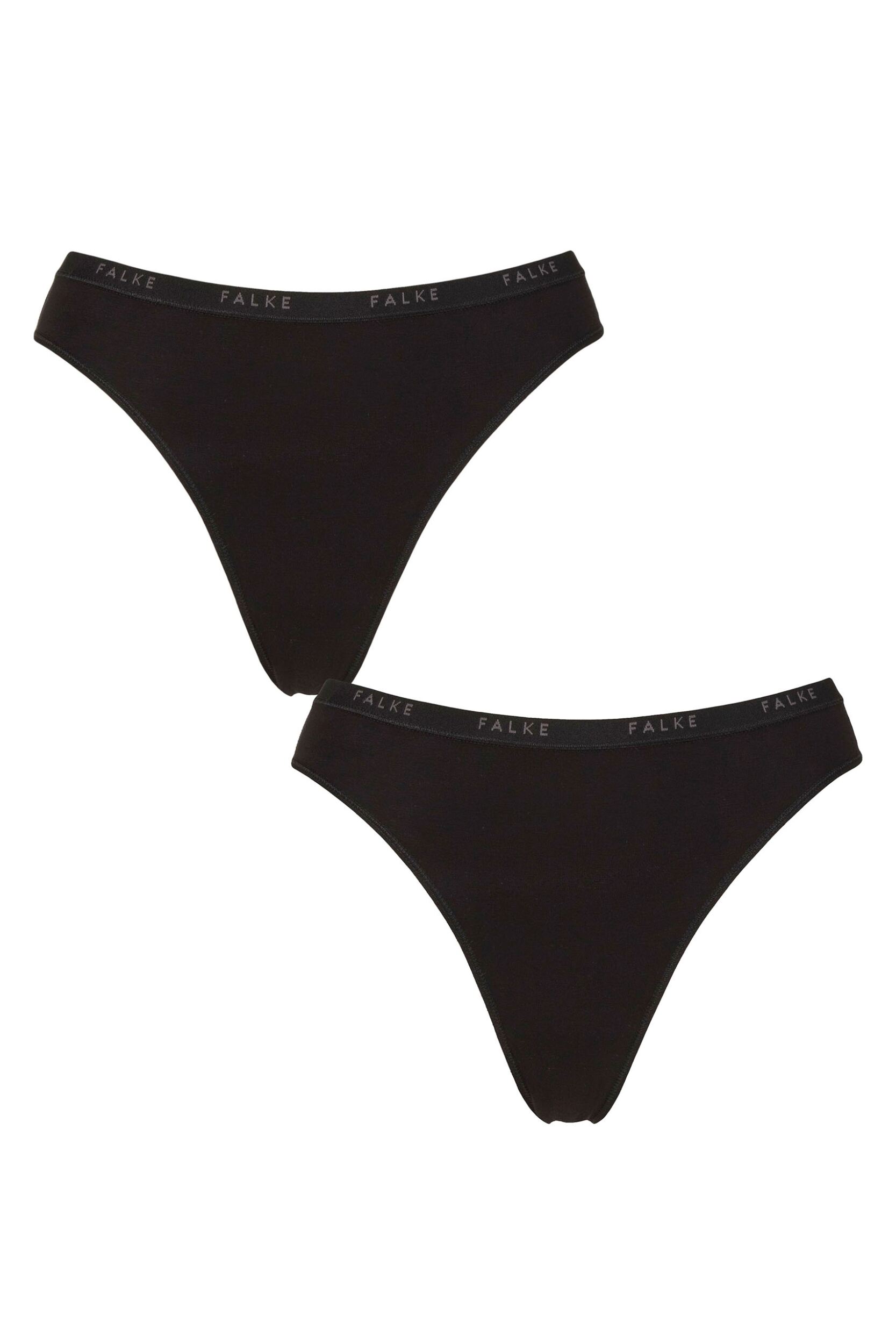 Image of Women's 2 Pack Falke Daily Comfort Cotton Thongs Black