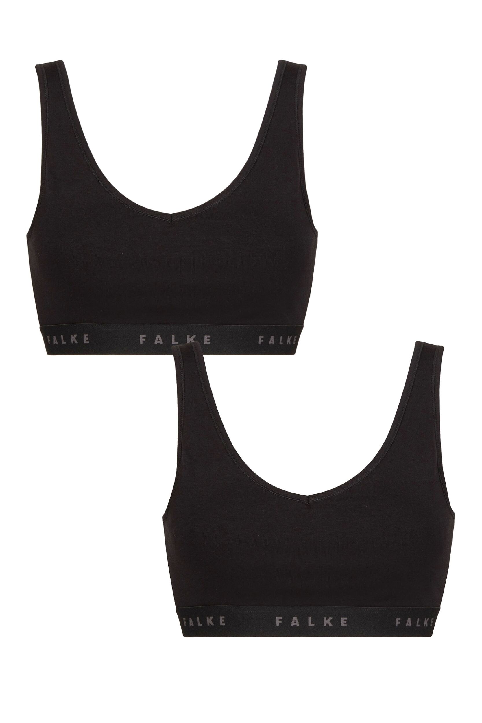 Women's 2 Pack Falke Daily Comfort Cotton Bralette Black M