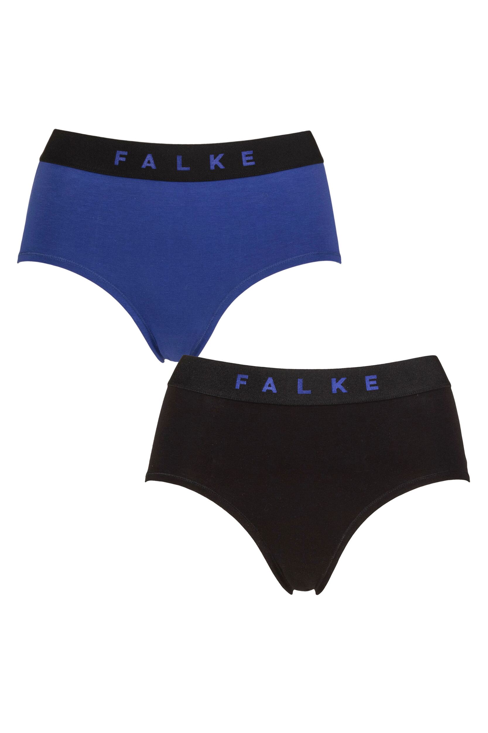 Image of Women's 2 Pack Falke Daily Comfort Cotton Hipster Briefs Blue and Black XS