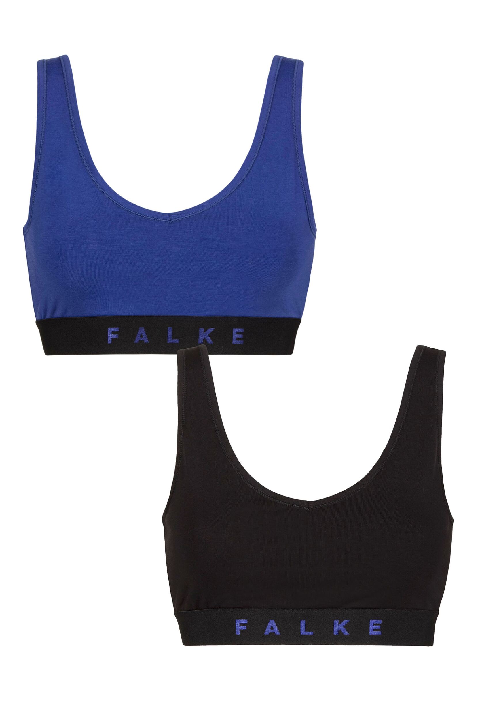 Image of Women's 2 Pack Falke Daily Comfort Cotton Bralette Blue and Black XL