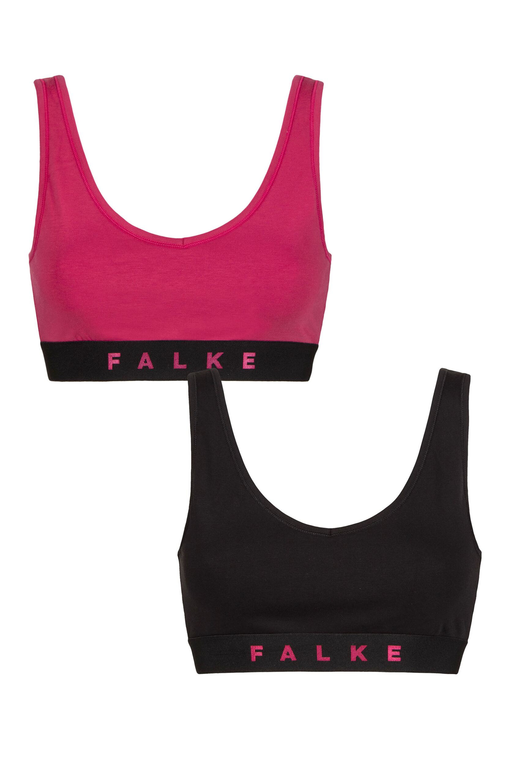 Women's 2 Pack Falke Daily Comfort Cotton Bralette Pink and Black M