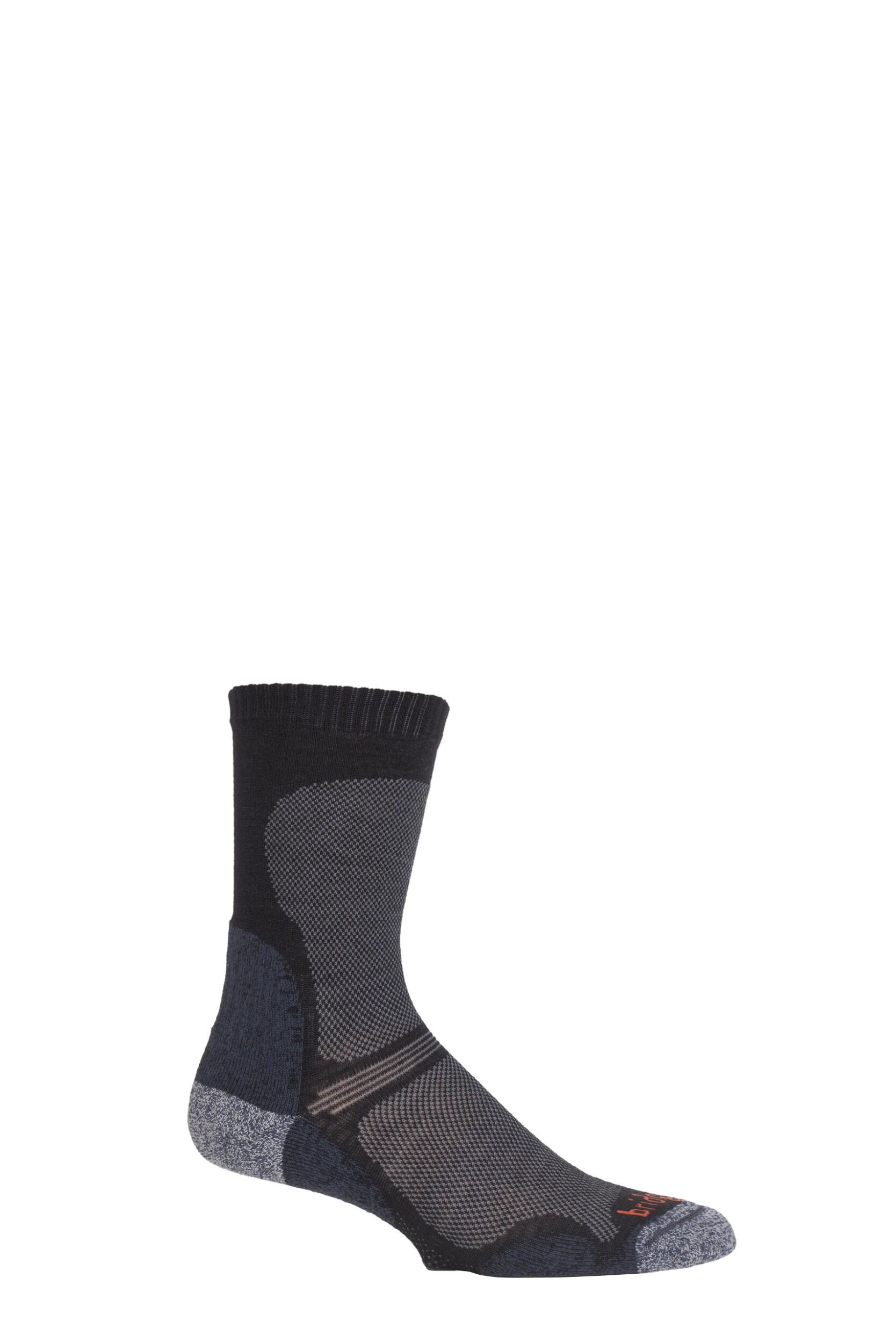 1 Pair Black Ultra Light Trail Enduro Wool Socks Men's 9-11.5 Mens - Bridgedale
