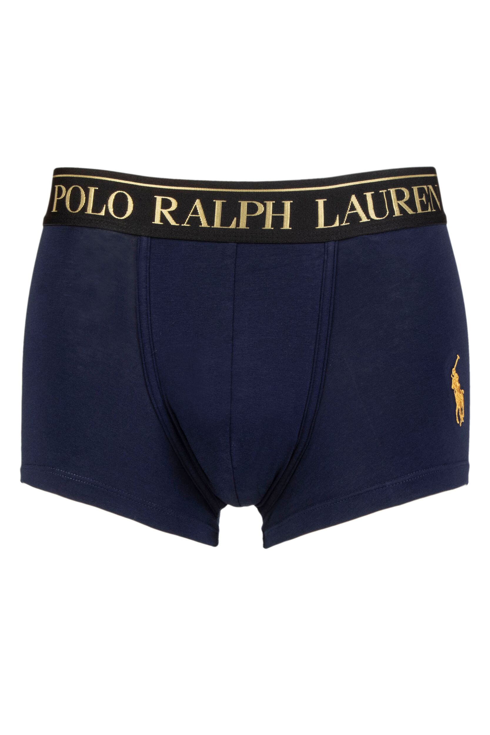 Mens 1 Pair Ralph Lauren Stretch Cotton Classic Trunks Cruise Navy Gold XXL