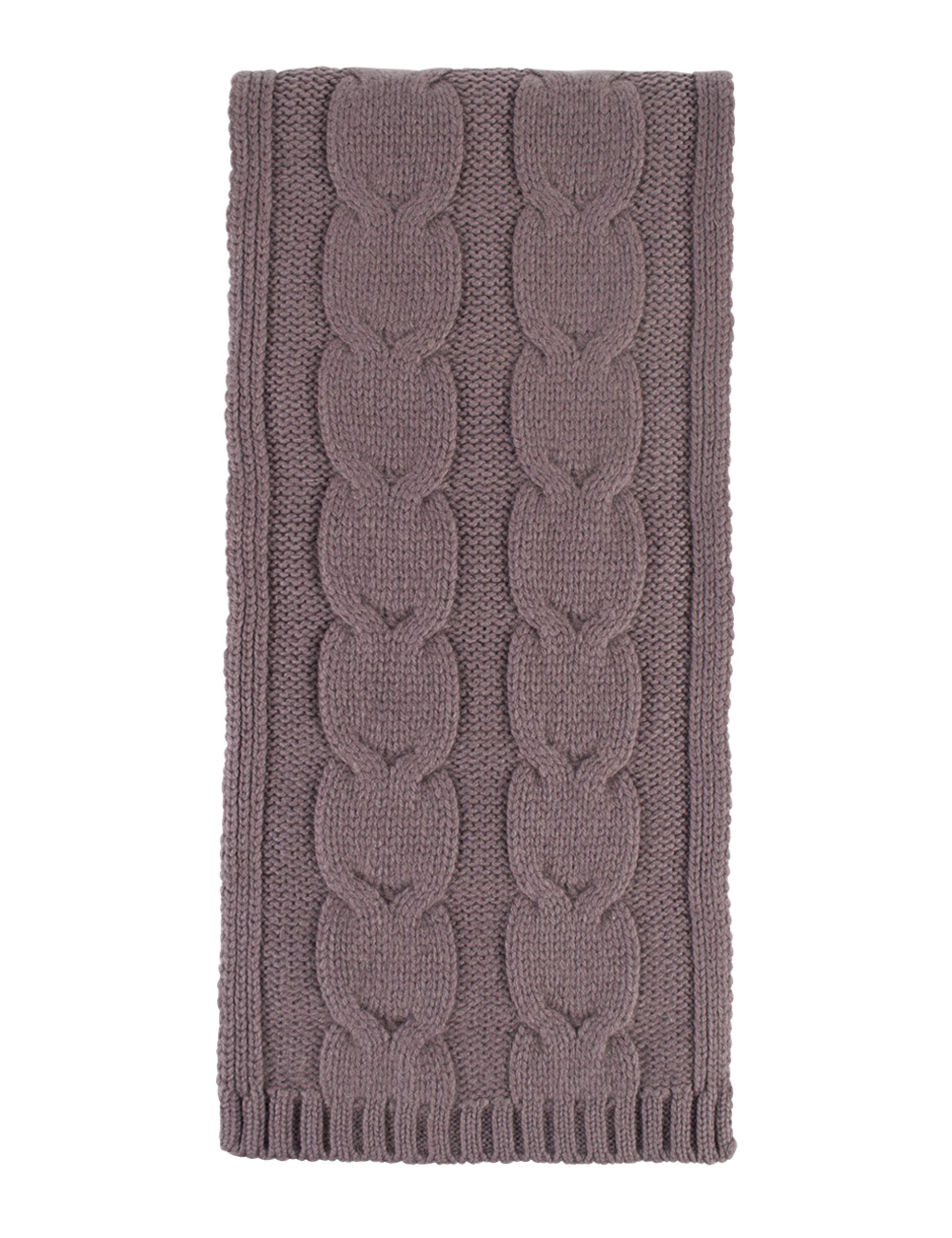 1 Pack Clay Great and British Knitwear 100% Cashmere Cable Knit Scarf. Made In Scotland Ladies One Size - Great & British Knitwear