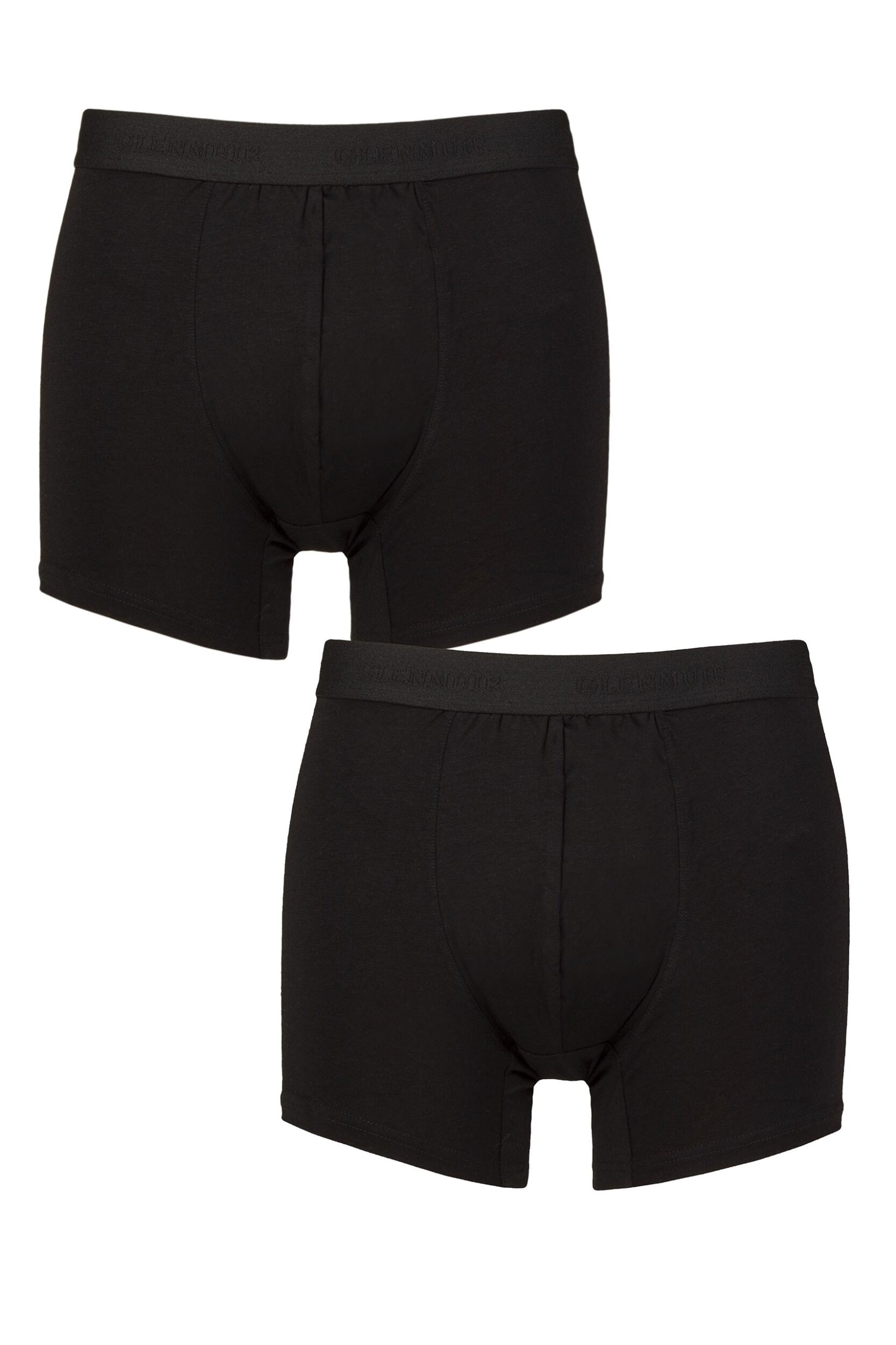 Image of Mens 2 Pack Glenmuir Cotton and Modal Blend Trunks Black S