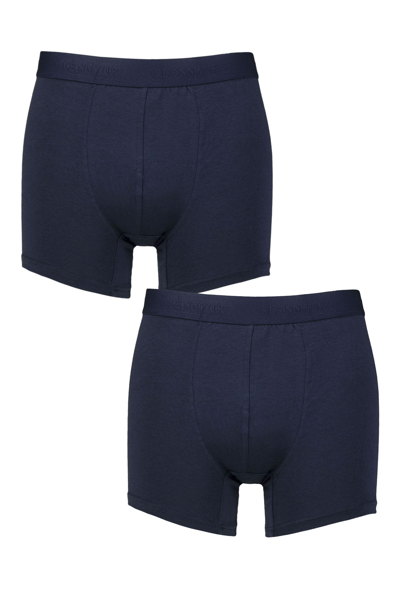 Image of Mens 2 Pack Glenmuir Cotton and Modal Blend Trunks Navy XL