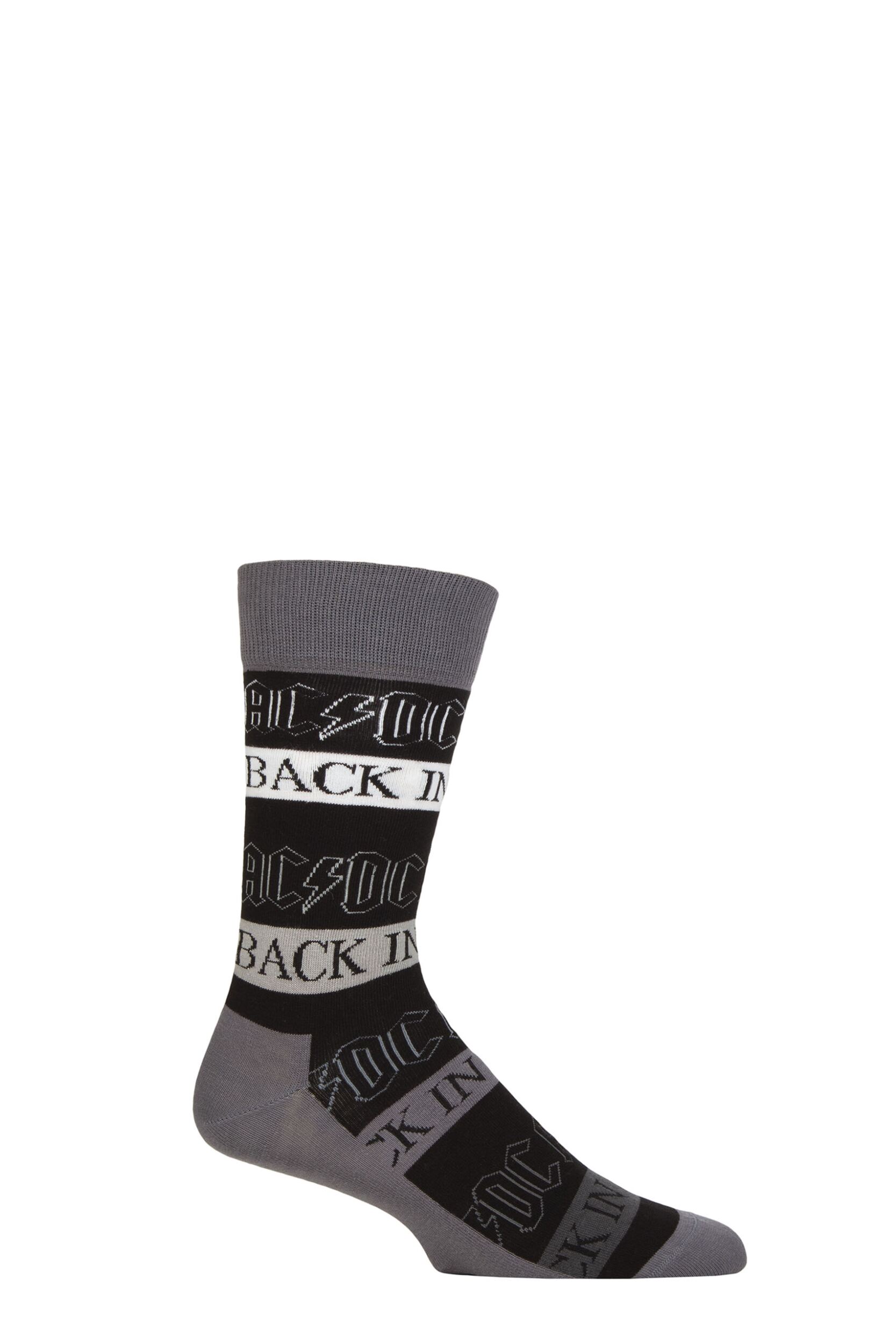 SOCKSHOP Music Collection 1 Pair AC/DC Cotton Socks Back In Black One Size