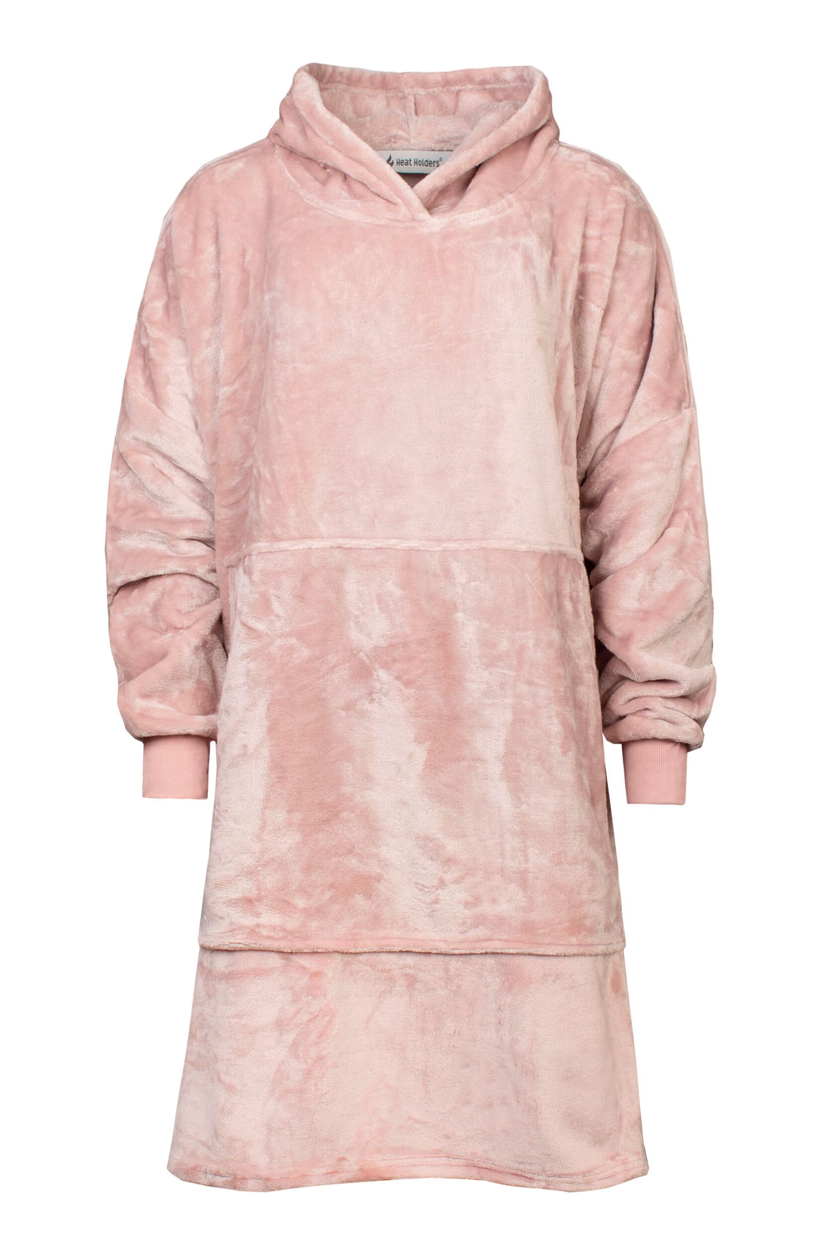 Mens and Women's 1 Pack Heat Holders Mega Hoodie Dusty Pink One Size