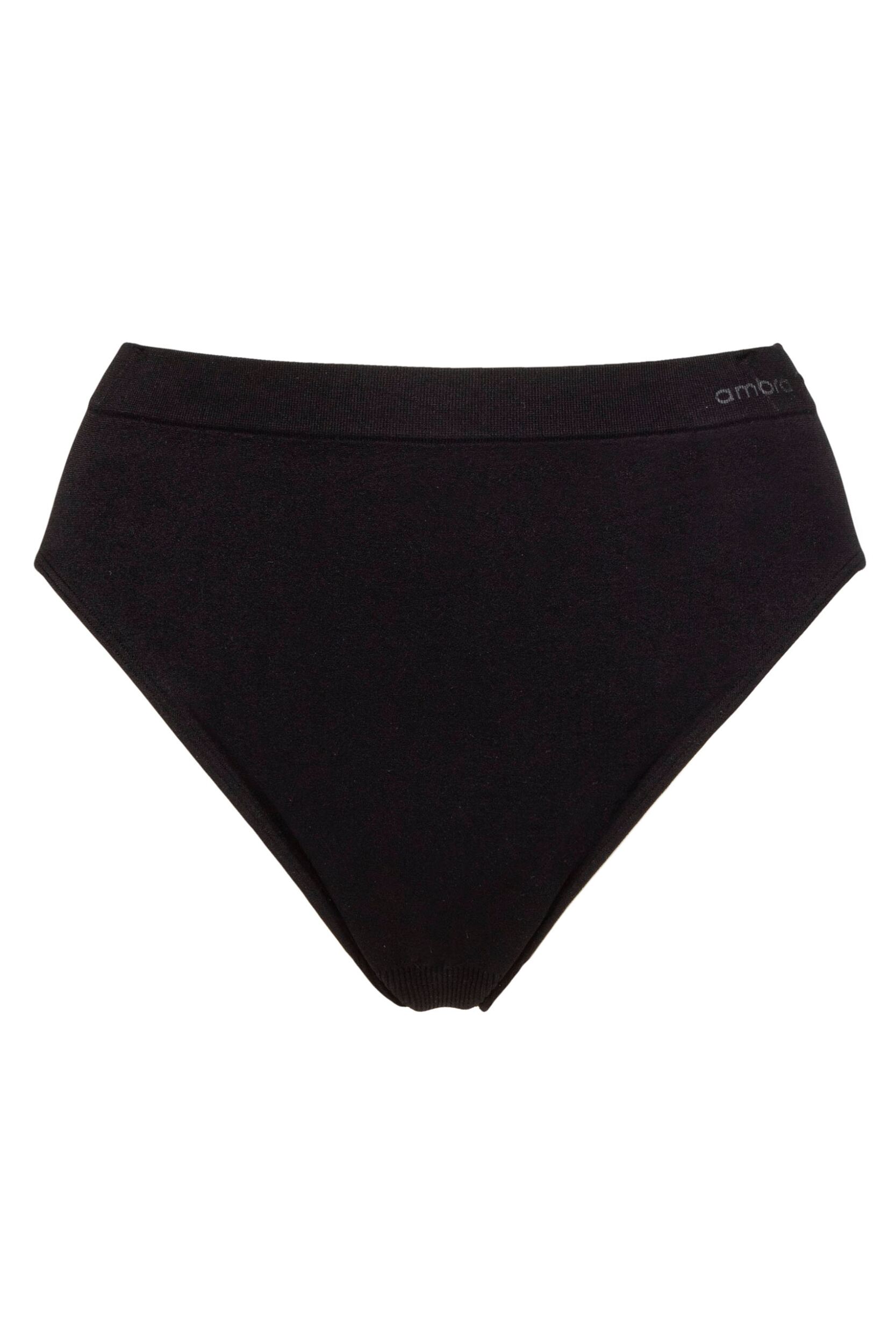 Women's 1 Pack Ambra Curvesque Hi Cut Brief Black UK 24-26