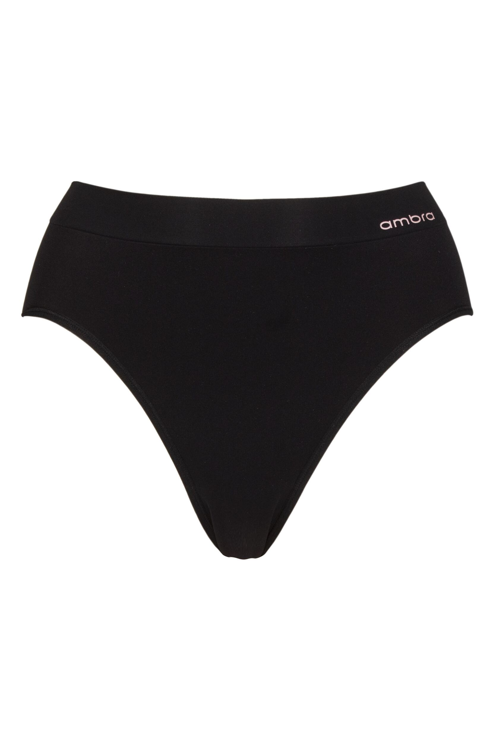Women's 1 Pack Ambra Bondi Bare Hi Cut Brief Underwear Black UK 14-16