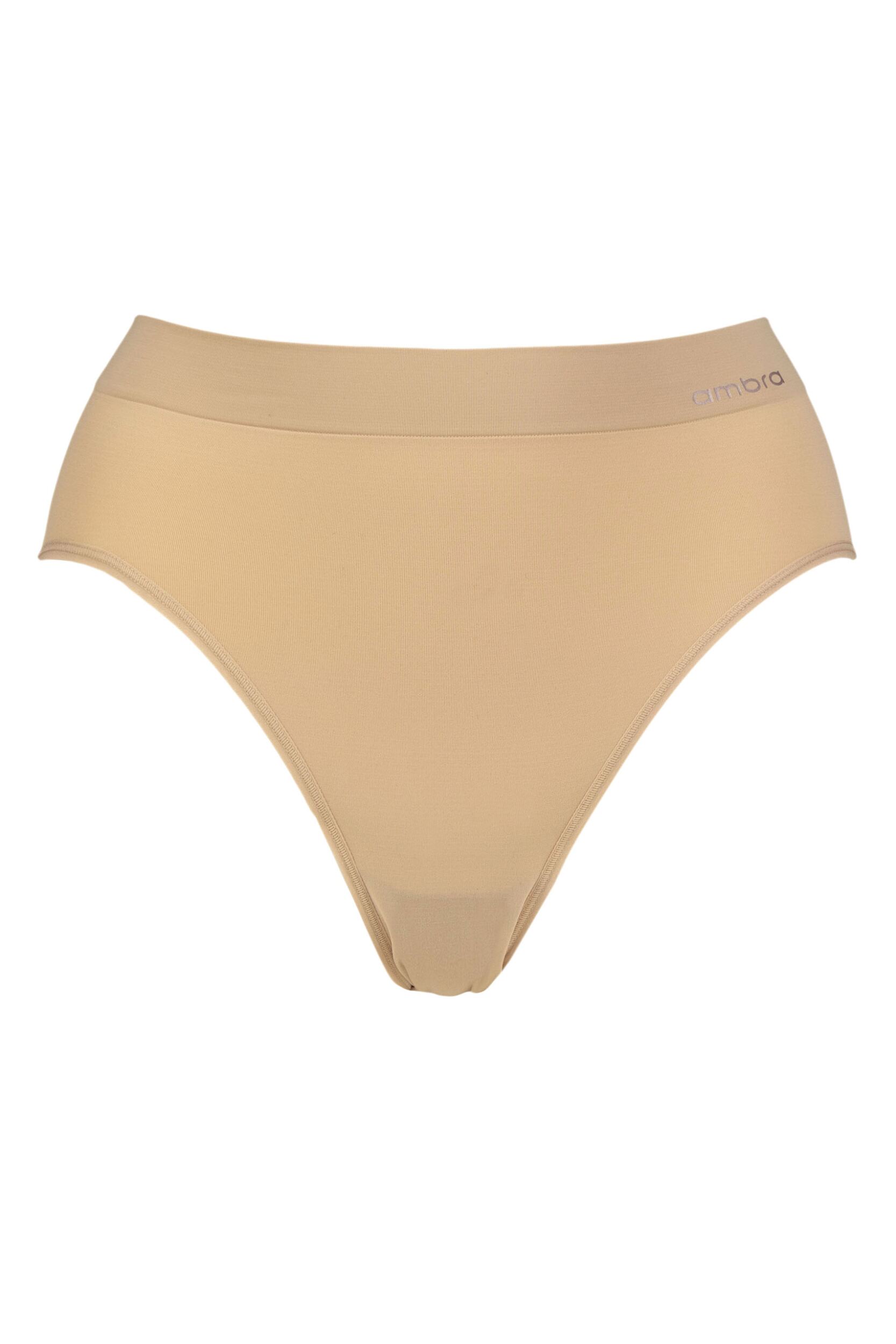 Women's 1 Pack Ambra Bondi Bare Hi Cut Brief Underwear Rose Beige UK 16-18