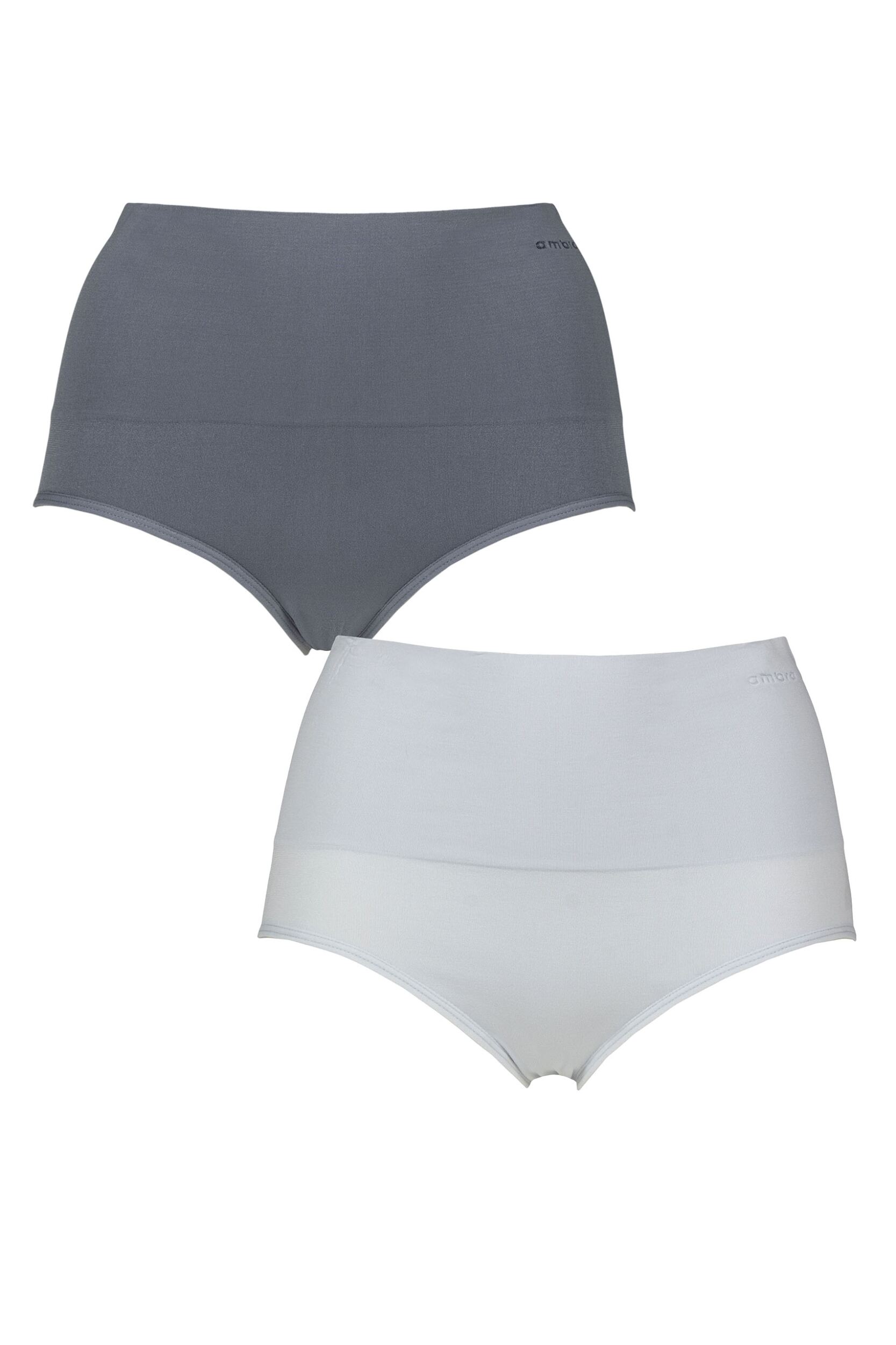 Women's 2 Pack Ambra Seamless Smoothies Full Brief Steel / Cool Blue UK 16-18