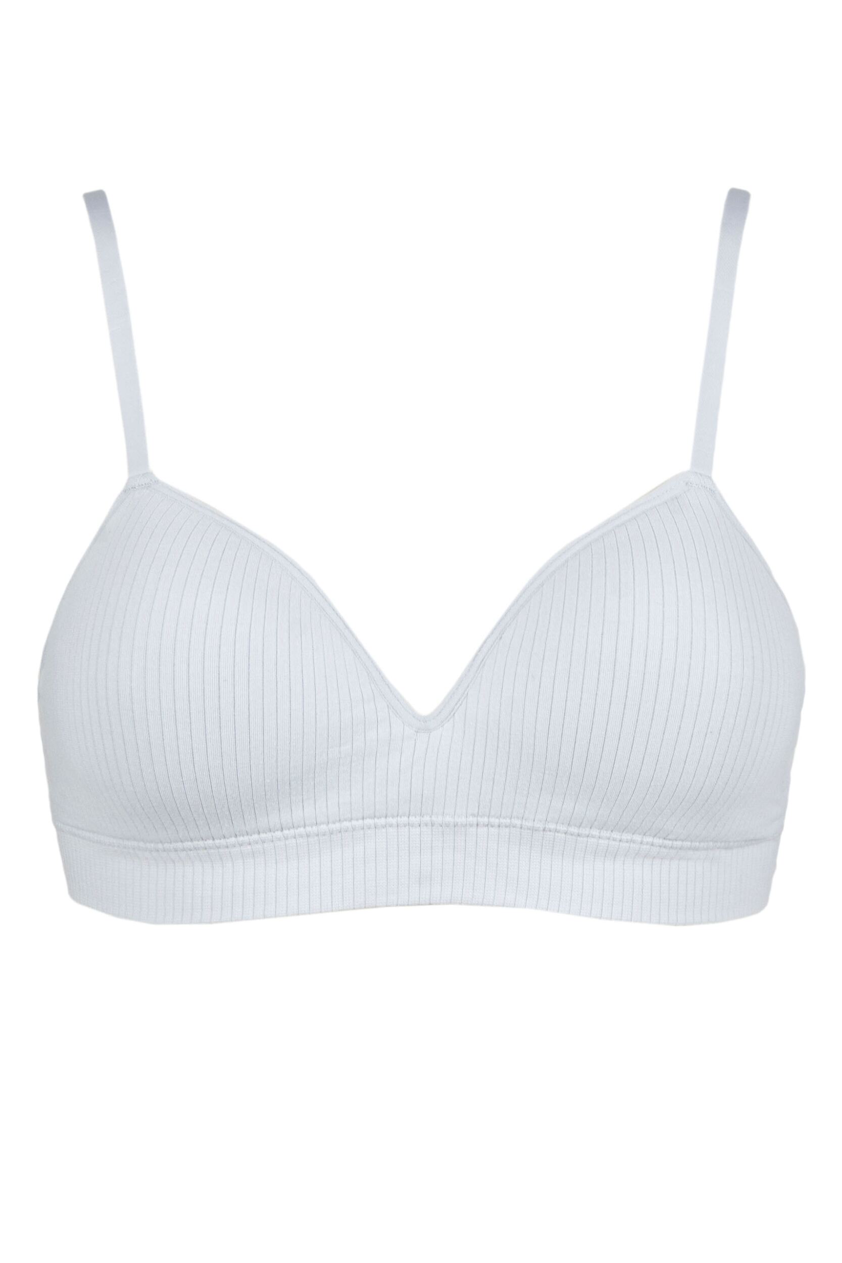 Women's 1 Pack Ambra Organic Cotton Longline Moulded Bra Cool Grey UK 8-10