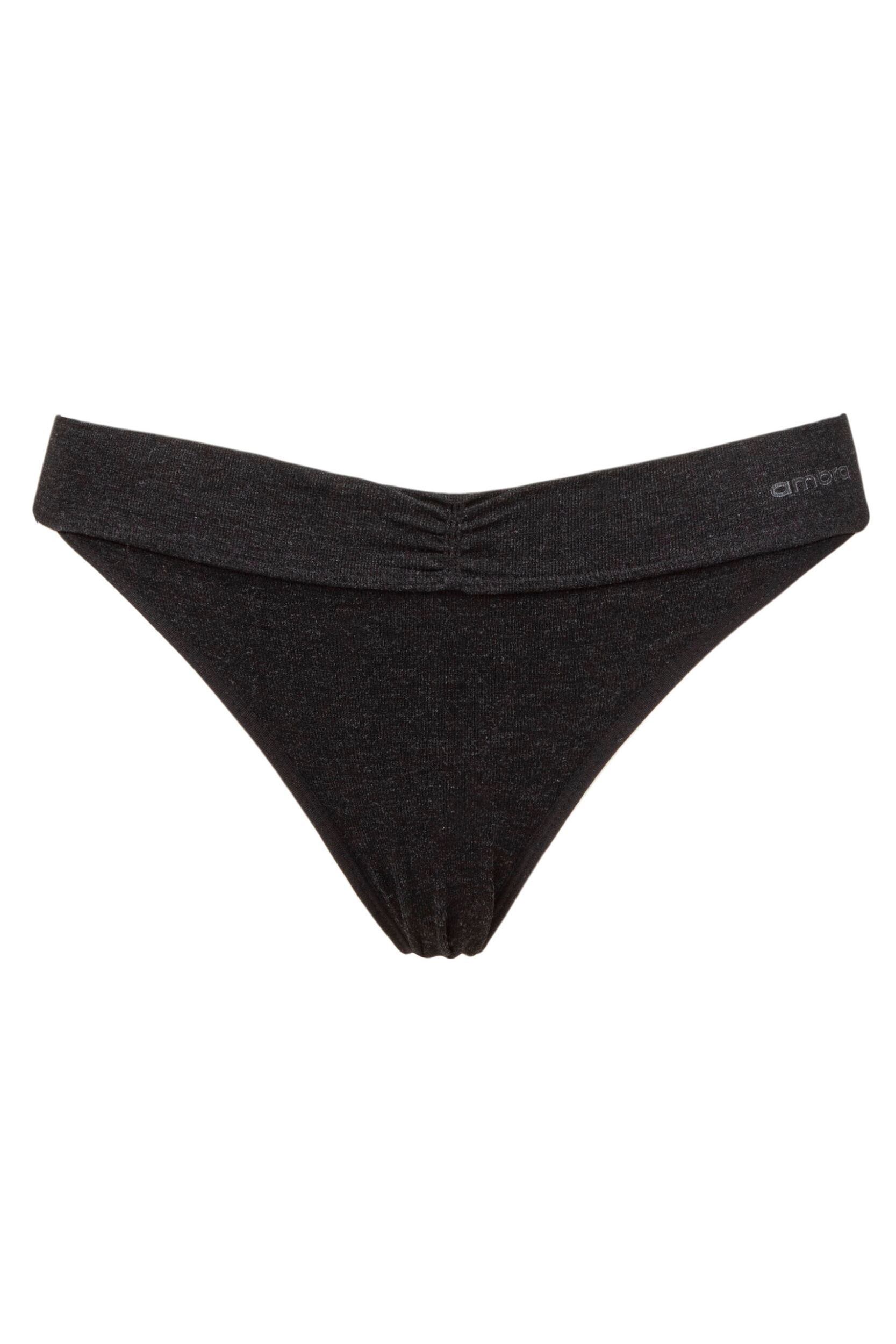 Women's 1 Pack Ambra Bamboo Basics Bamboo Bikini Brief Charcoal/Marl UK 12-14