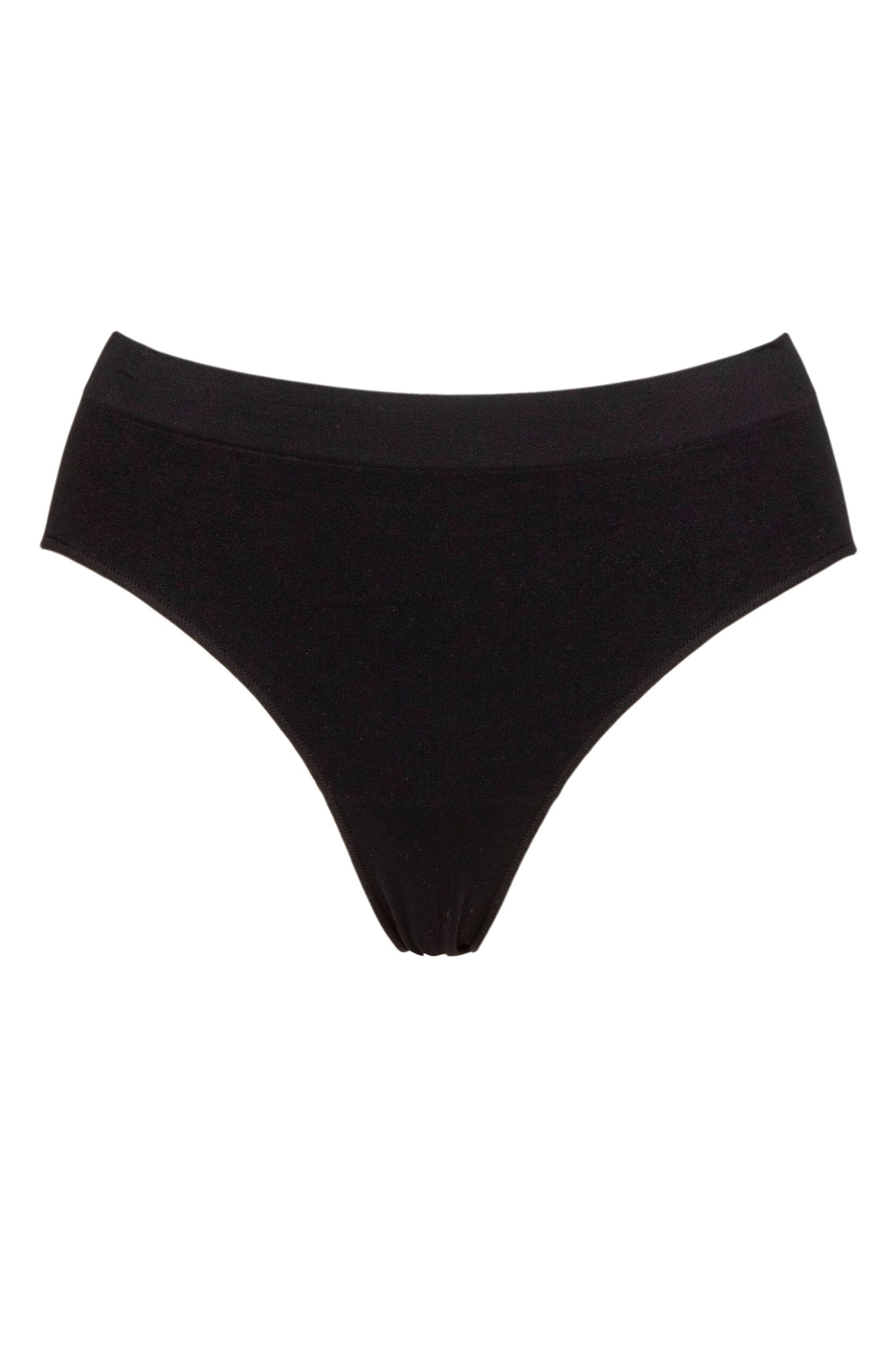 Women's 1 Pack Ambra Bare Essentials Hi Cut Brief Underwear Black UK 14-16