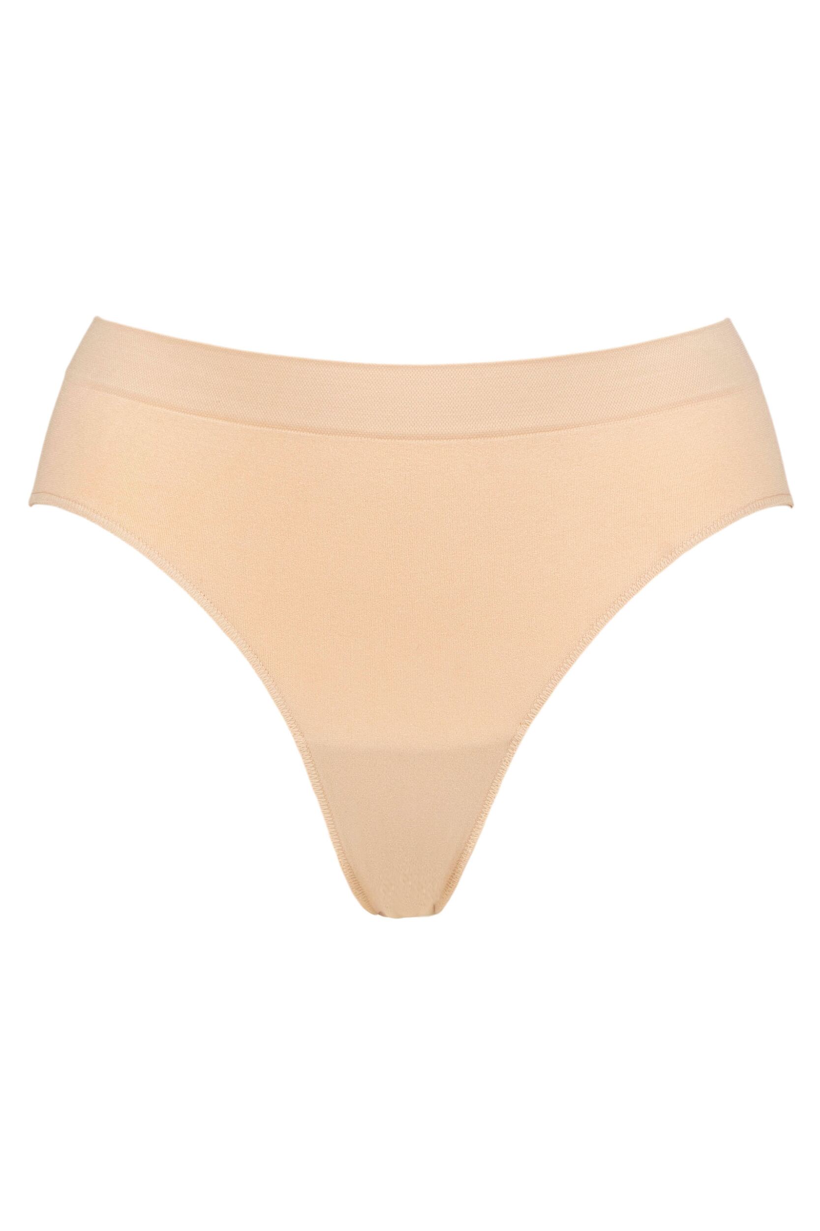 Women's 1 Pack Ambra Bare Essentials Hi Cut Brief Underwear Rose Beige UK 14-16