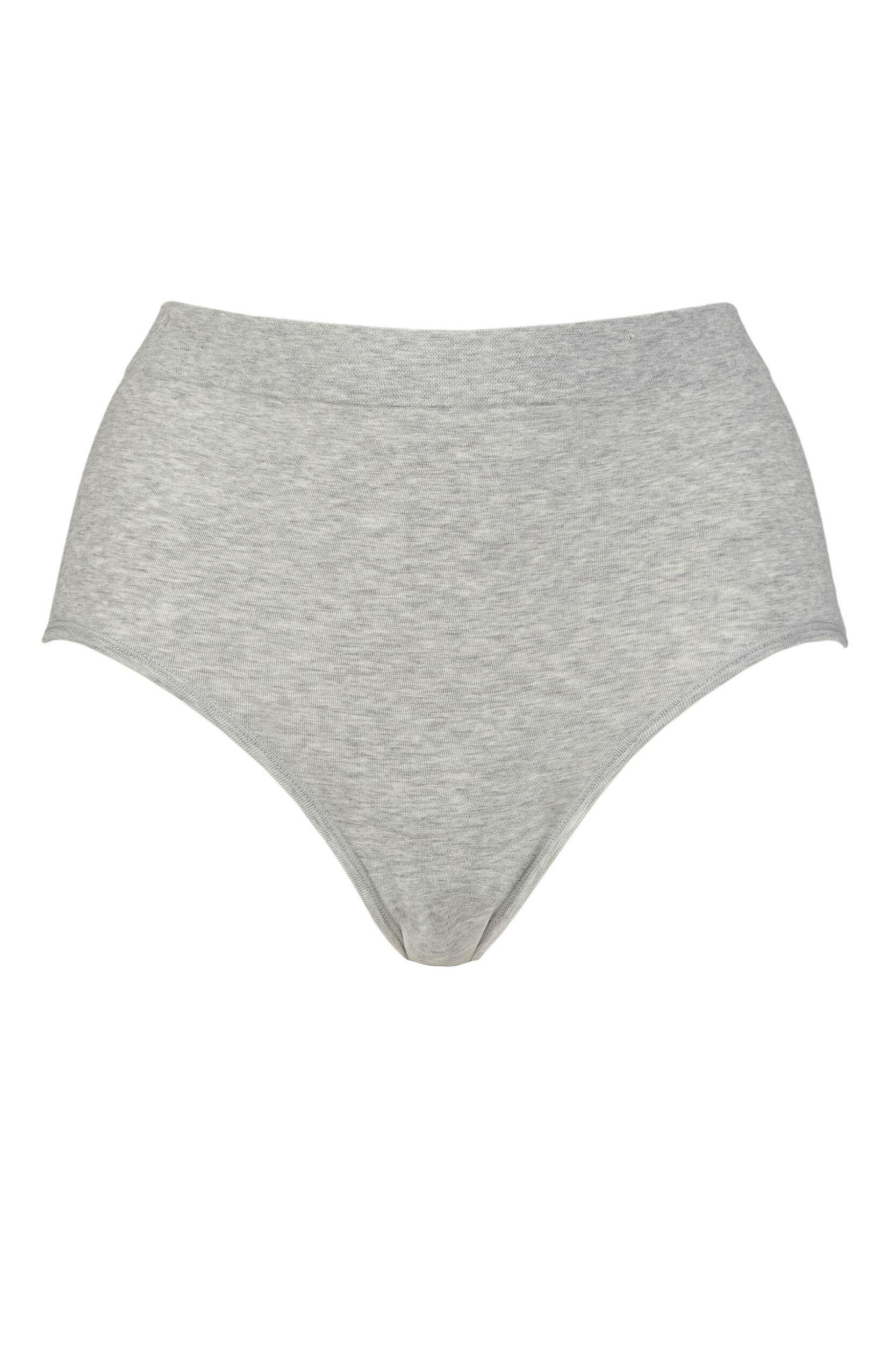 Women's 1 Pack Ambra Organic Cotton Full Brief Mid Grey Marl UK 14-16