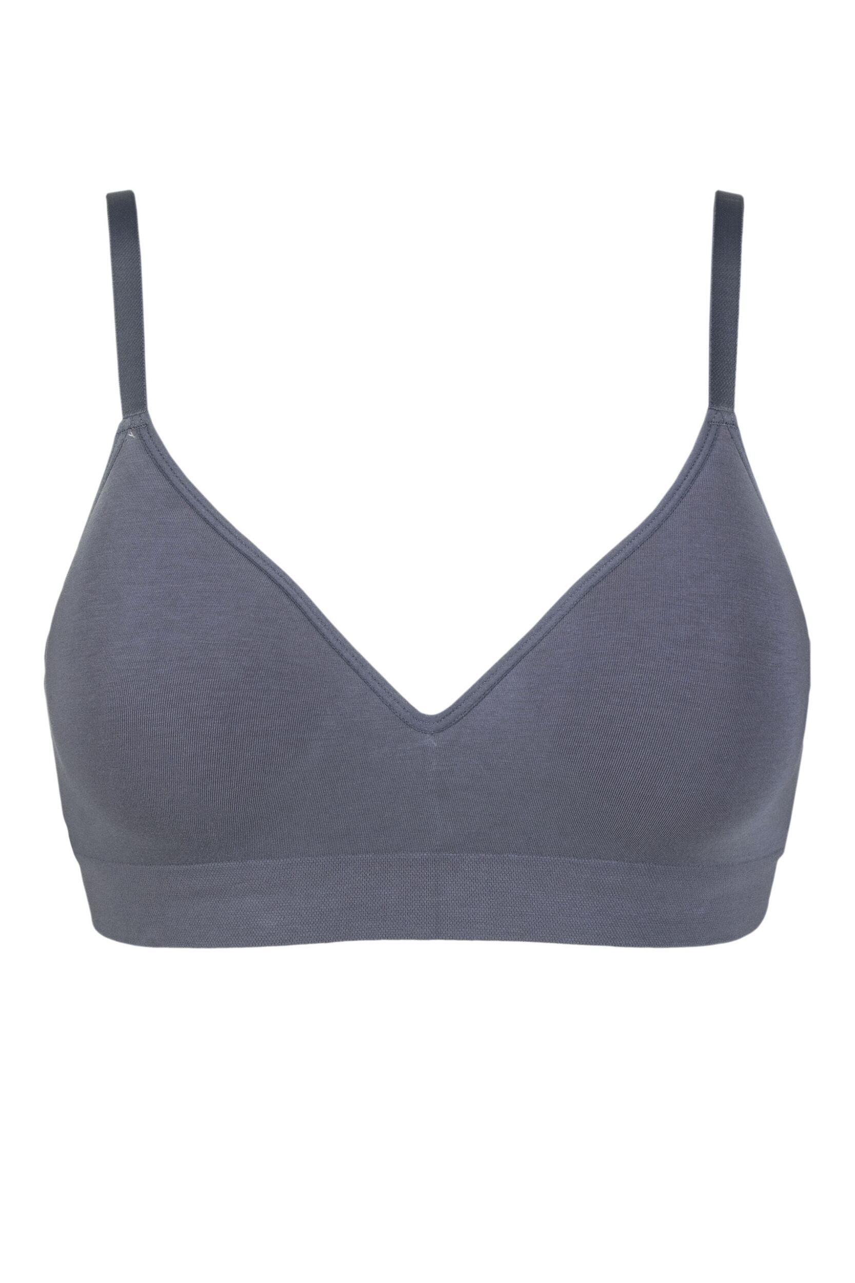 Women's 1 Pack Ambra Organic Cotton Wirefree Bra Steel UK 10-12