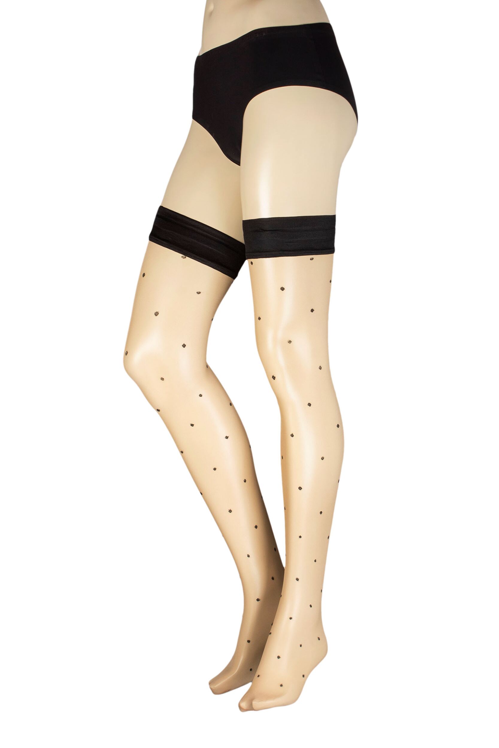 Ladies 1 Pair Trasparenze Anguria Sheer Spot Hold Ups Cosmetic Large / Extra Large