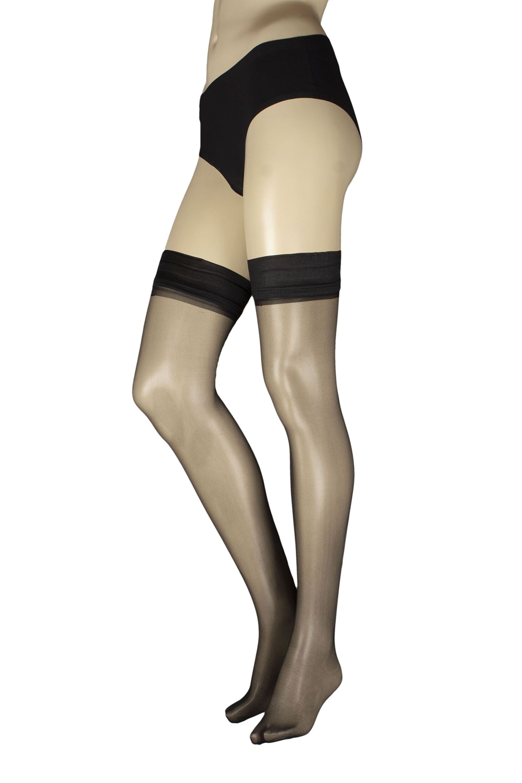 Women's 1 Pair Trasparenze Antares Love Backseam Hold Ups Black M/L