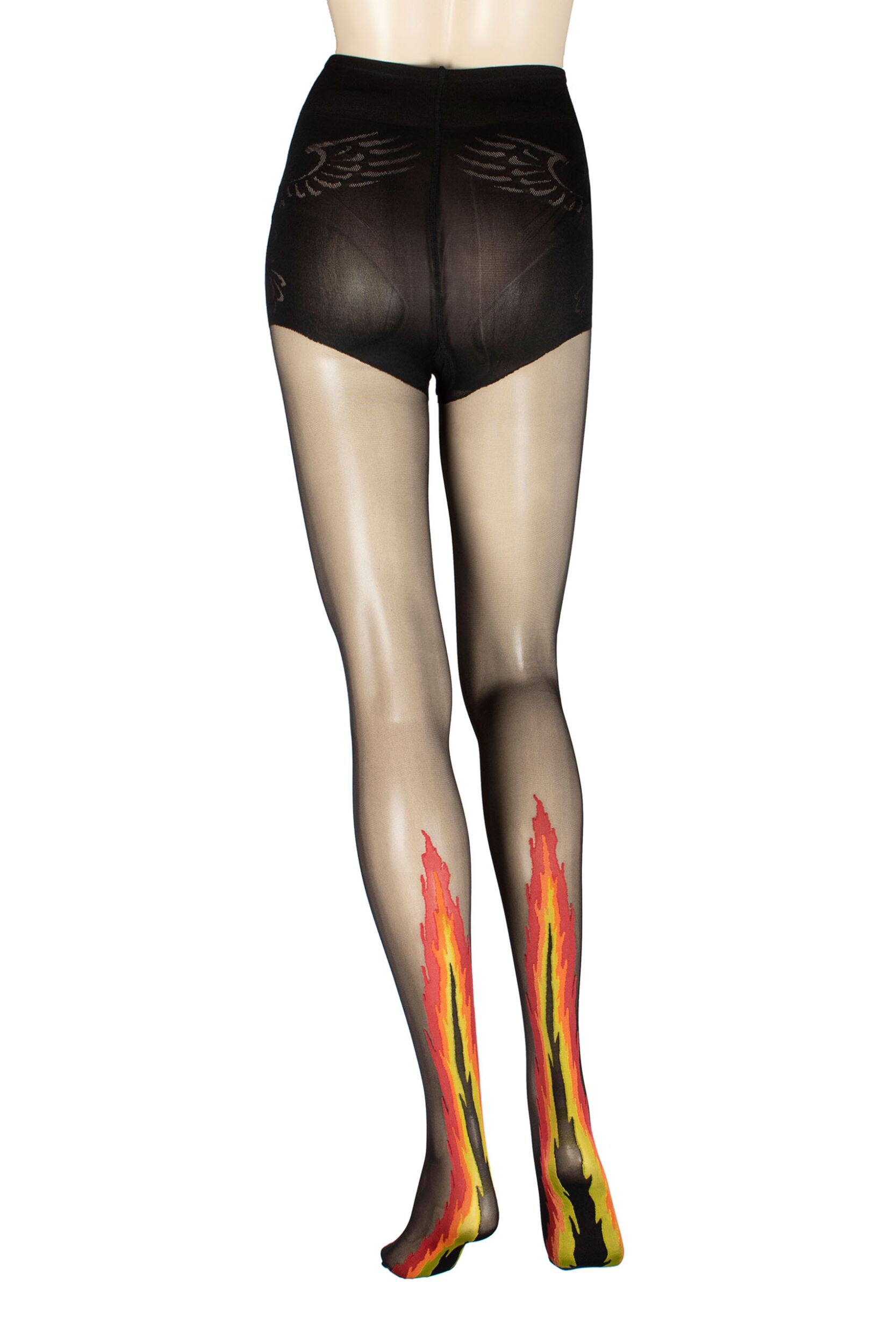 Women's 1 Pair Trasparenze Ardor Sheer Flame Tights Black Large