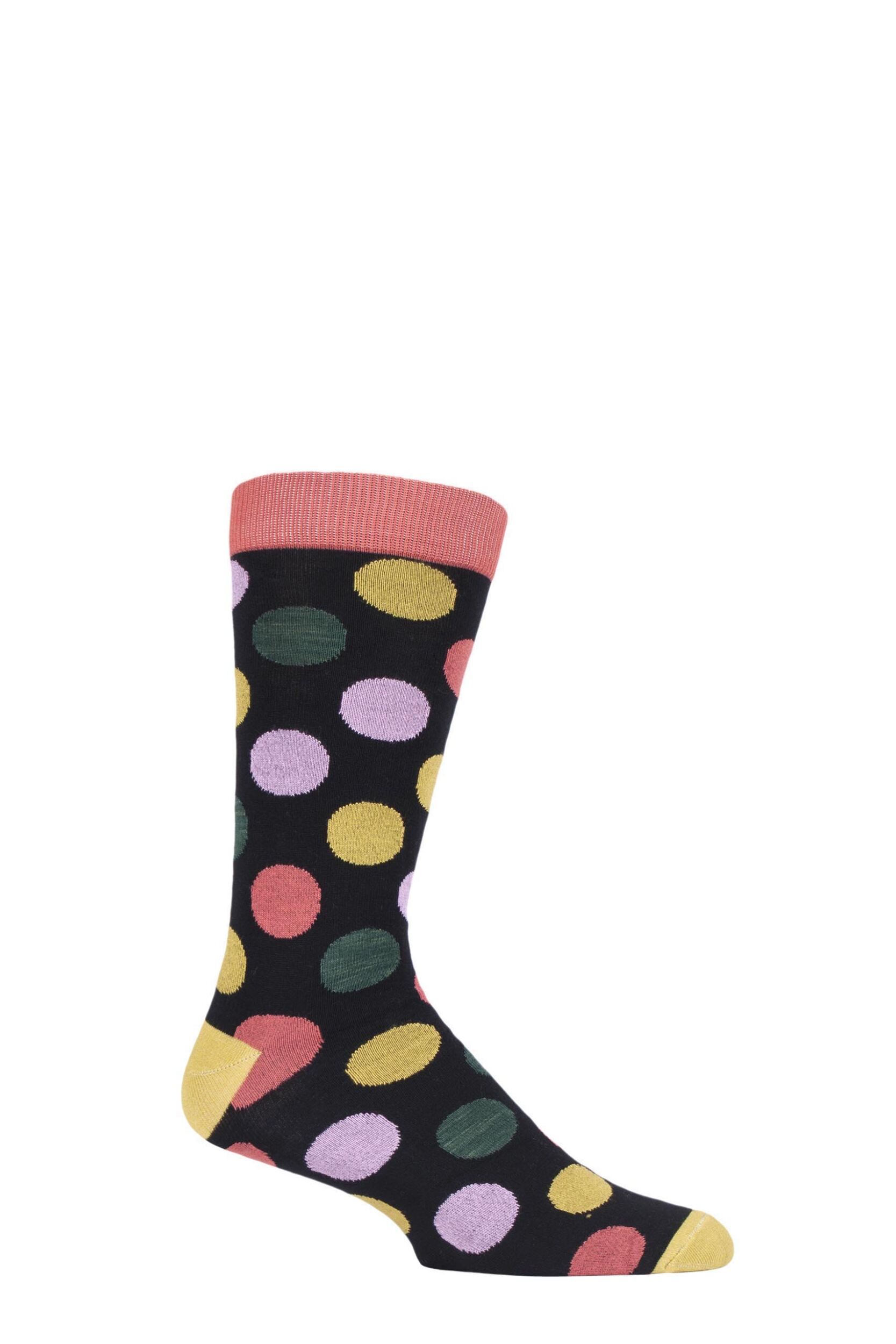 Image of 1 Pair Multi Fair Trade Bamboo Polka Dots Socks Unisex 3-7 Ladies - Shared Earth