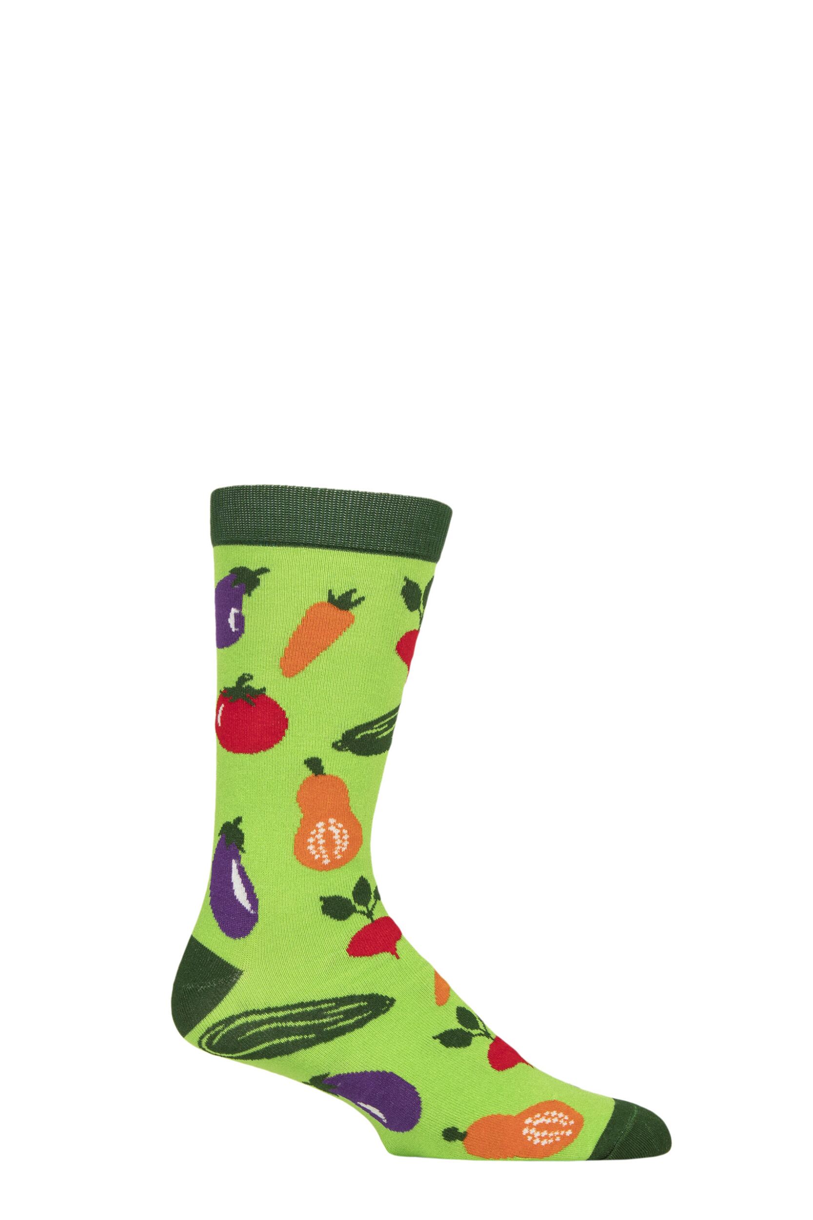 Mens and Women's 1 Pair Shared Earth Fair Trade Vegetables Bamboo Socks Vegetables UK 7-12