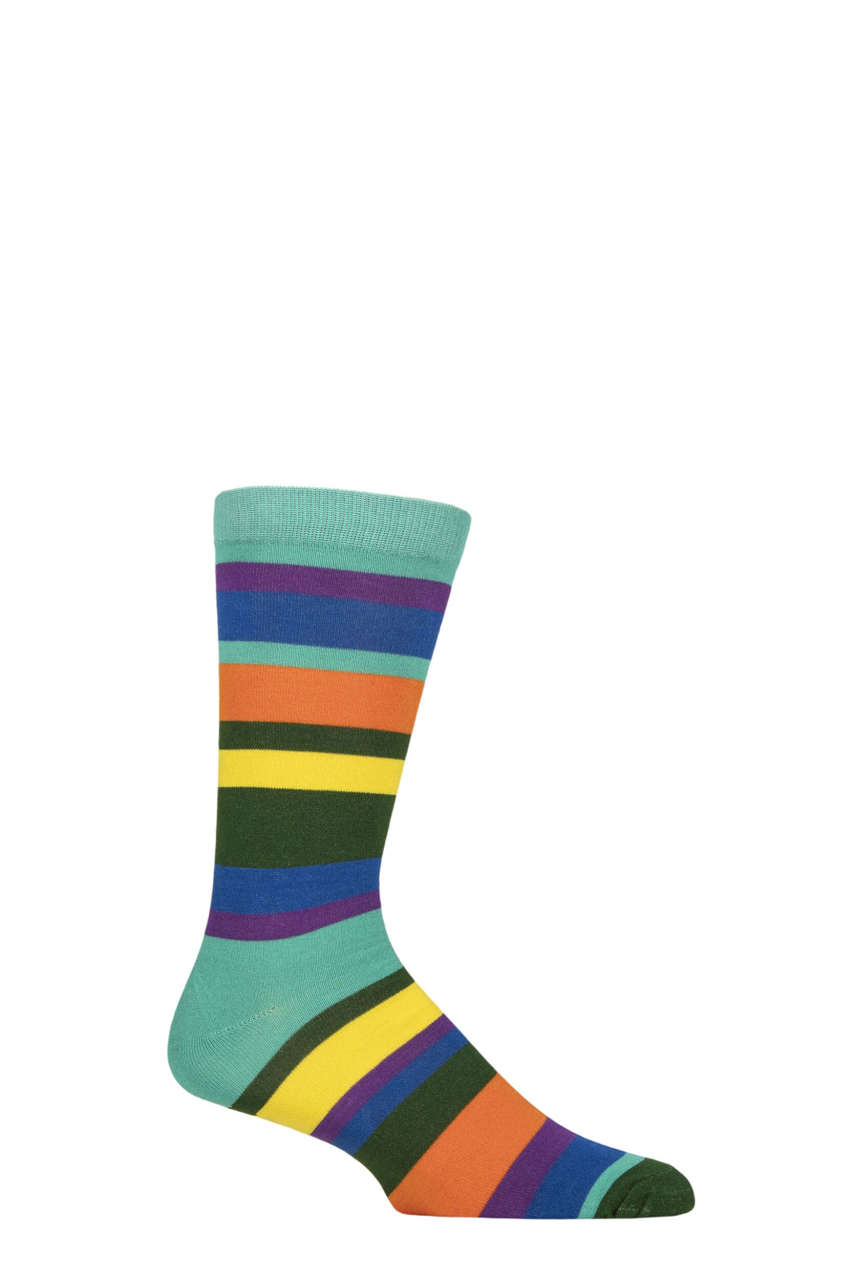 Mens and Women's 1 Pair Shared Earth Fair Trade Stripes Bamboo Socks Stripes UK 7-12