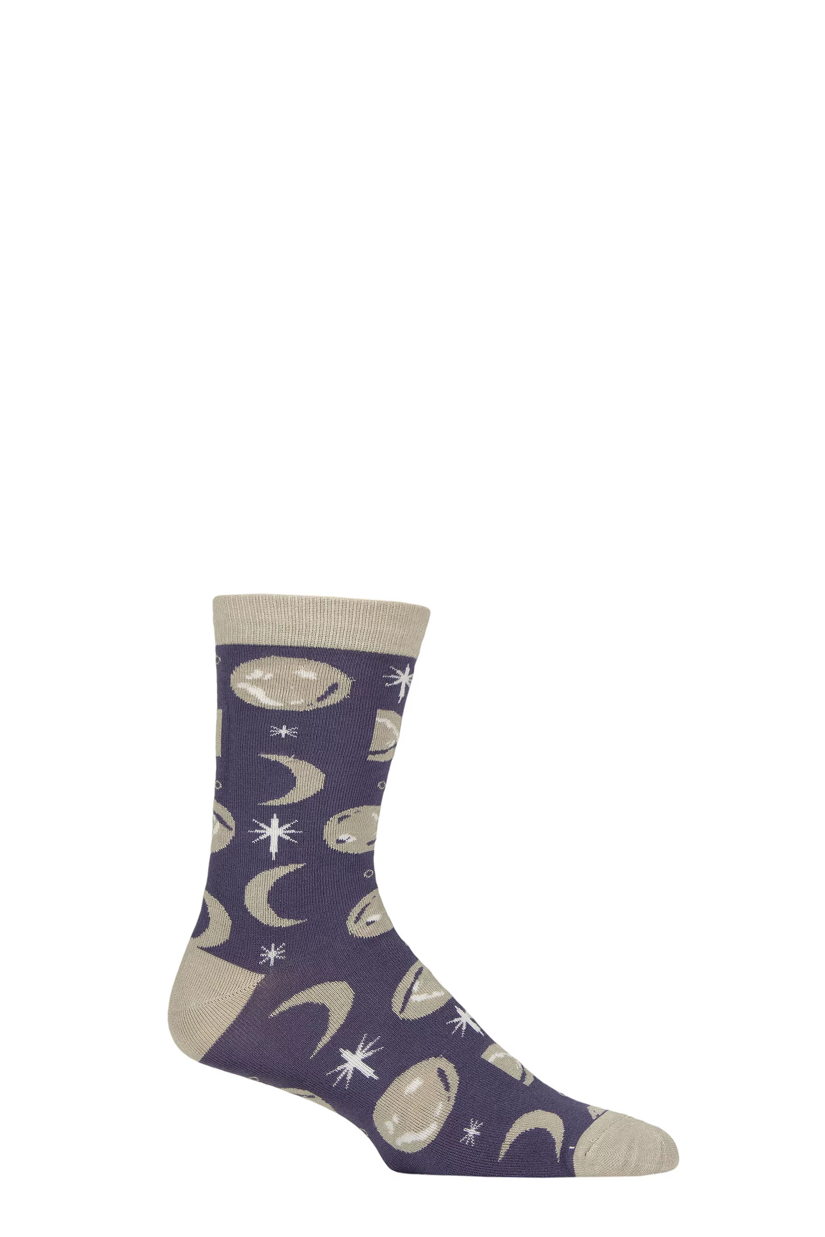Mens and Women's 1 Pair Shared Earth Fair Trade Moon Phases Bamboo Socks Moon Phases UK 7