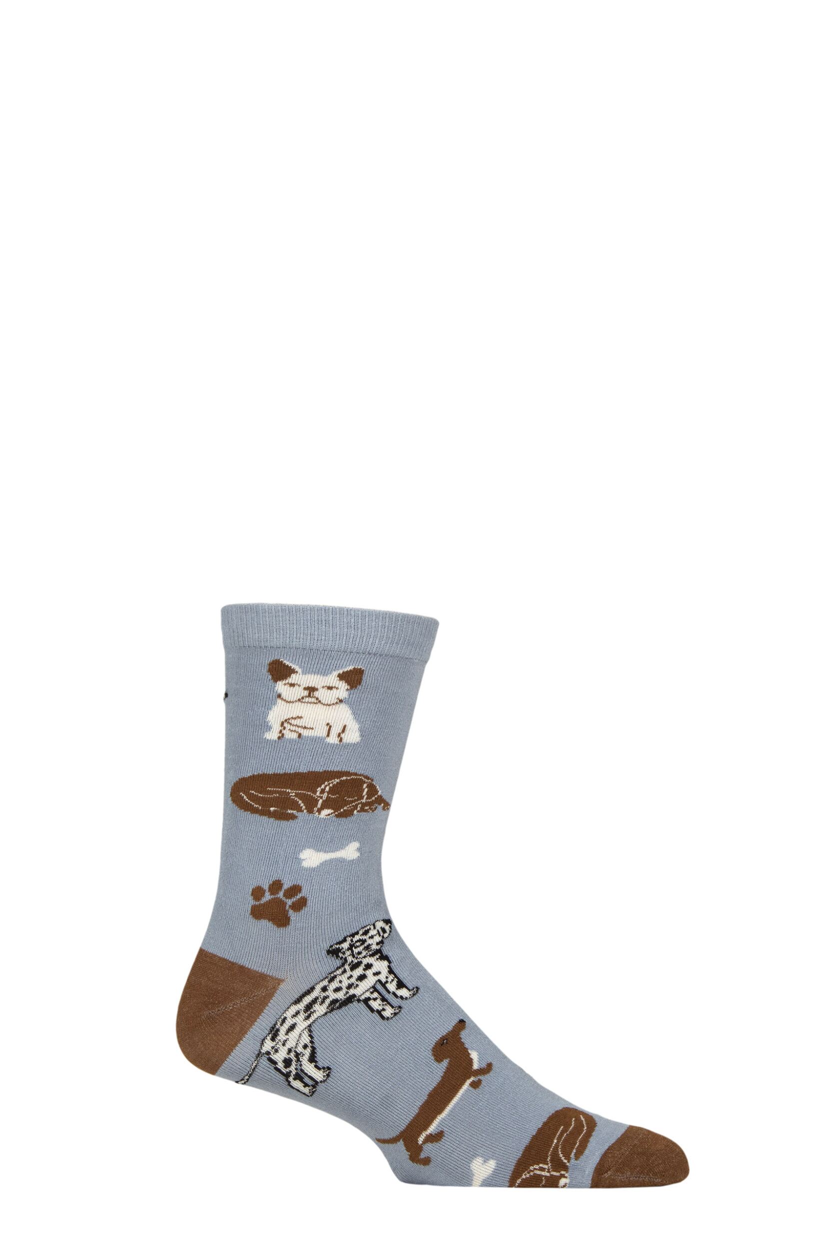 Mens and Women's 1 Pair Shared Earth Fair Trade Dogs Bamboo Socks Dogs UK 3-7