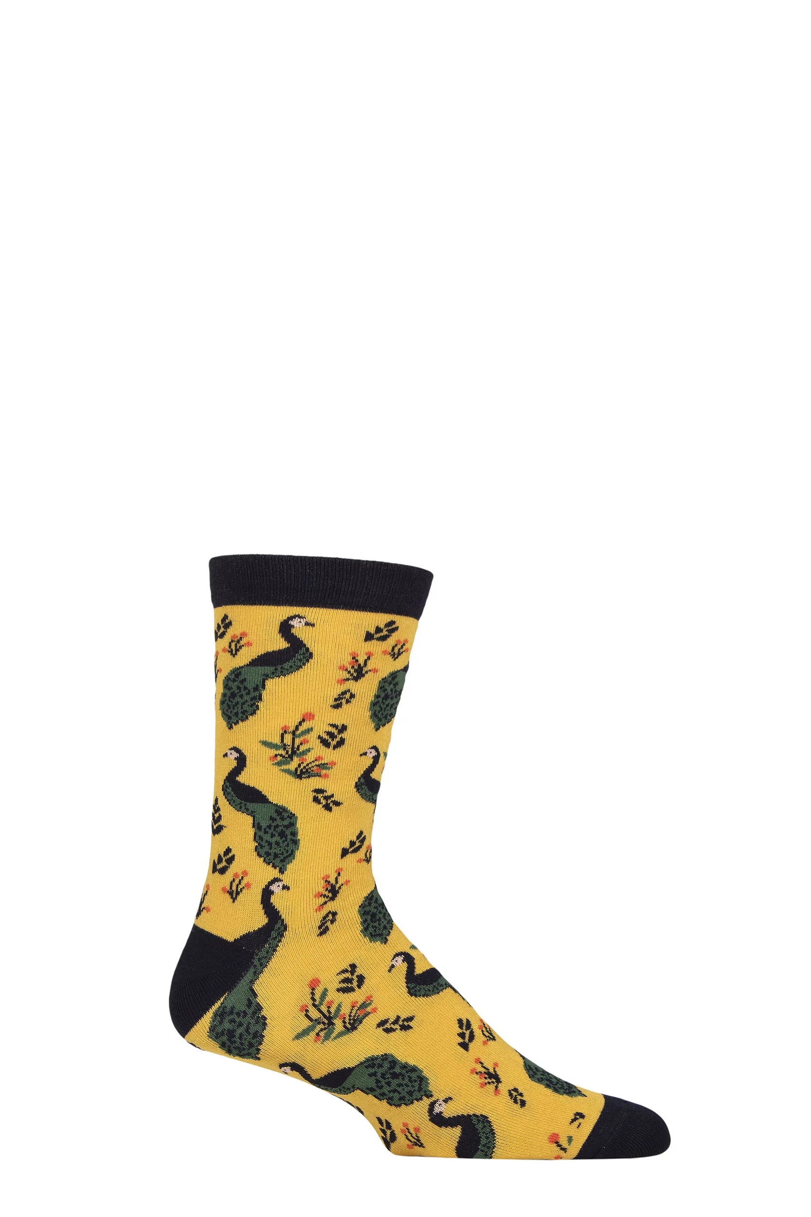 Mens and Women's 1 Pair Shared Earth Fair Trade Indian Inspired Bamboo Socks Peacocks UK 3