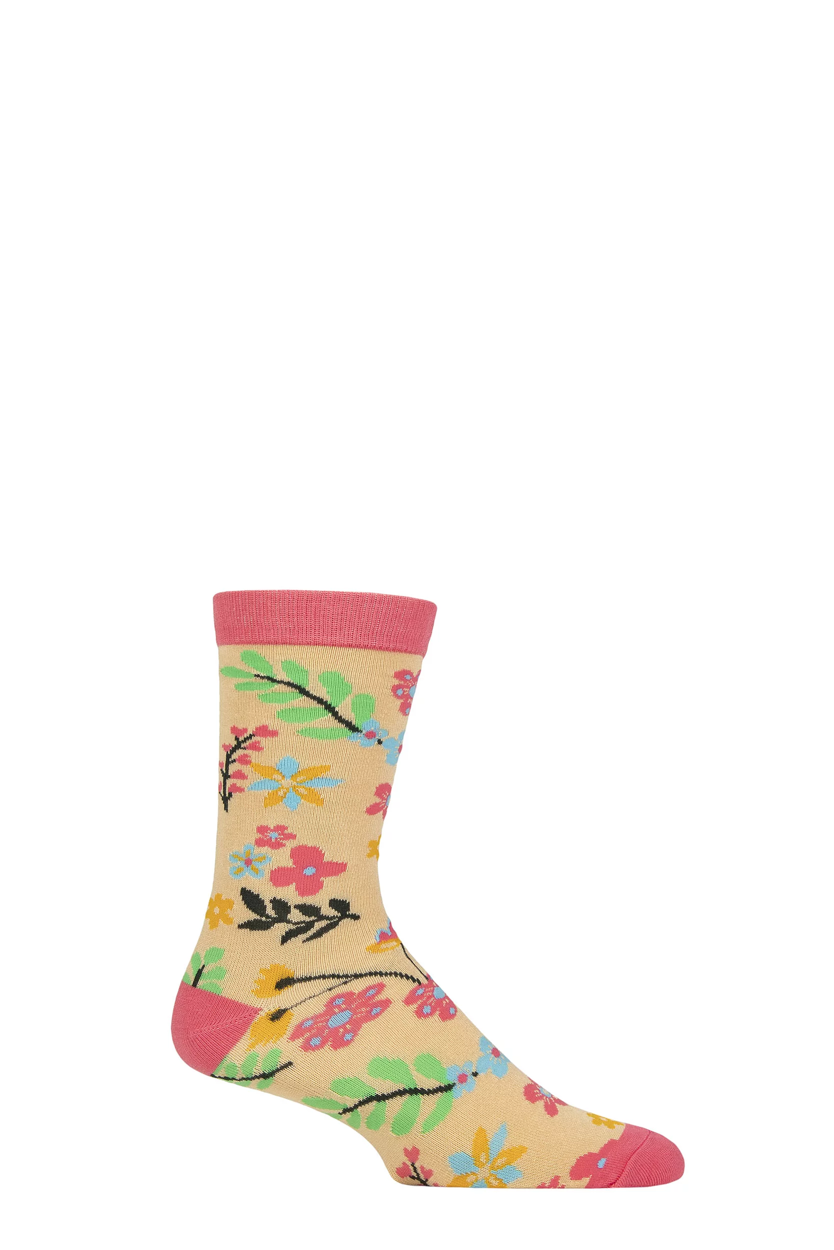 1 Pair Shared Earth Bamboo Floral Socks Multi 3