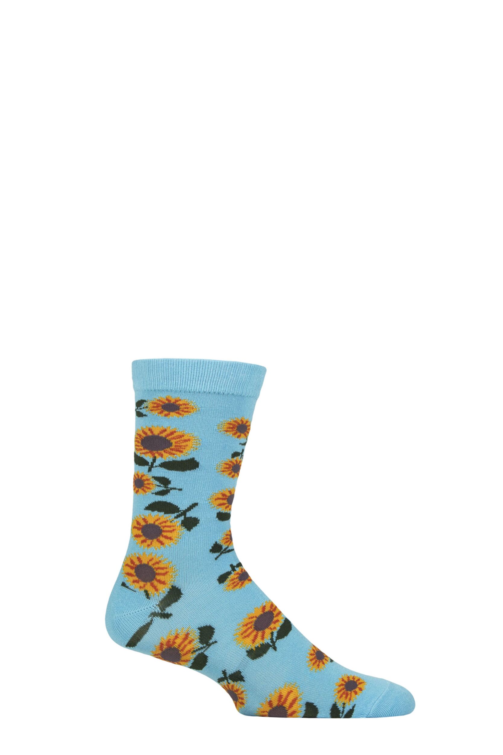 1 Pair Shared Earth Bamboo Sunflowers Socks Multi 3-7