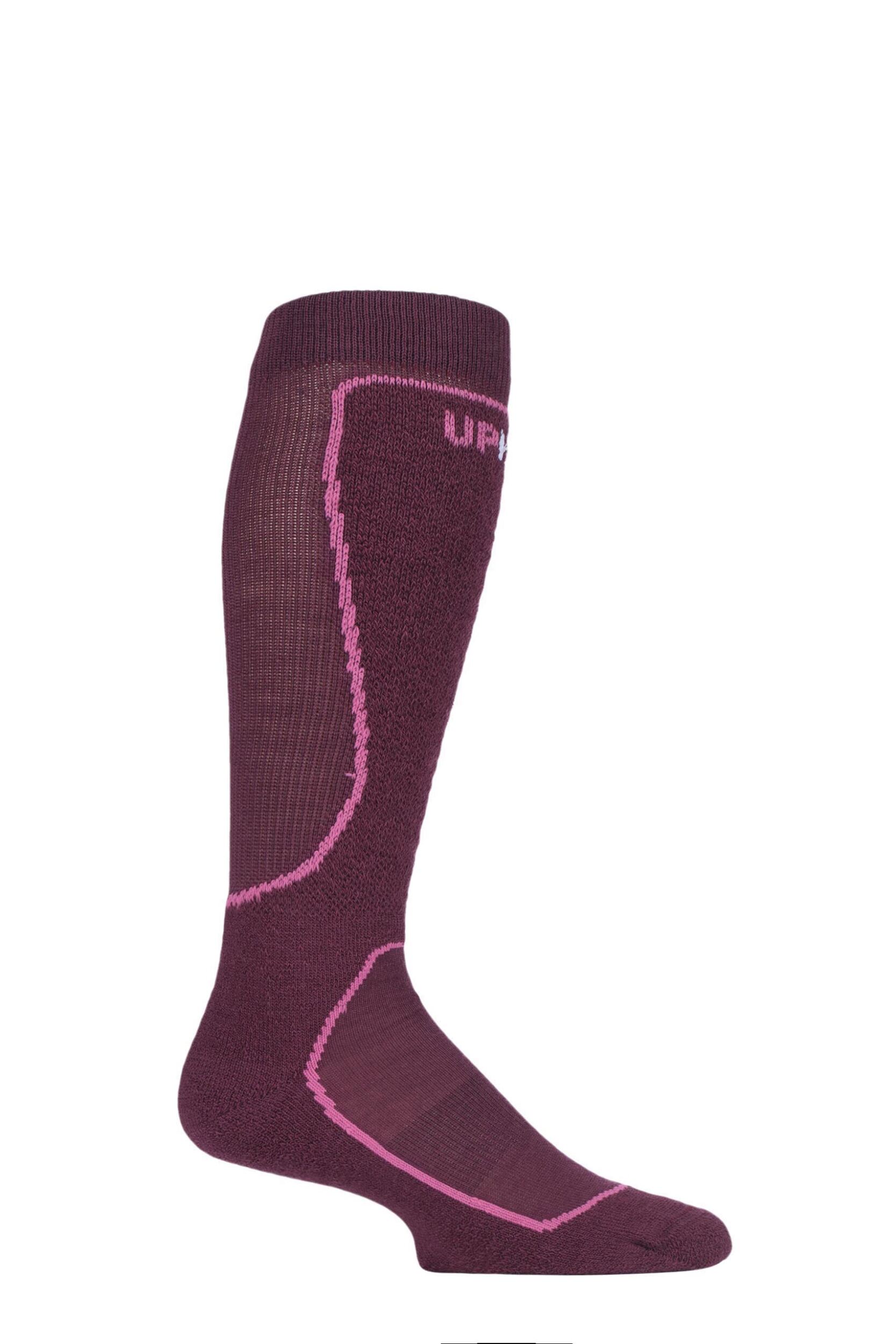 1 Pair Dark Red UpHillSport "Eno" Alpine Ski 4 Layer M5 Socks Unisex 3-5 Unisex - Uphill Sport