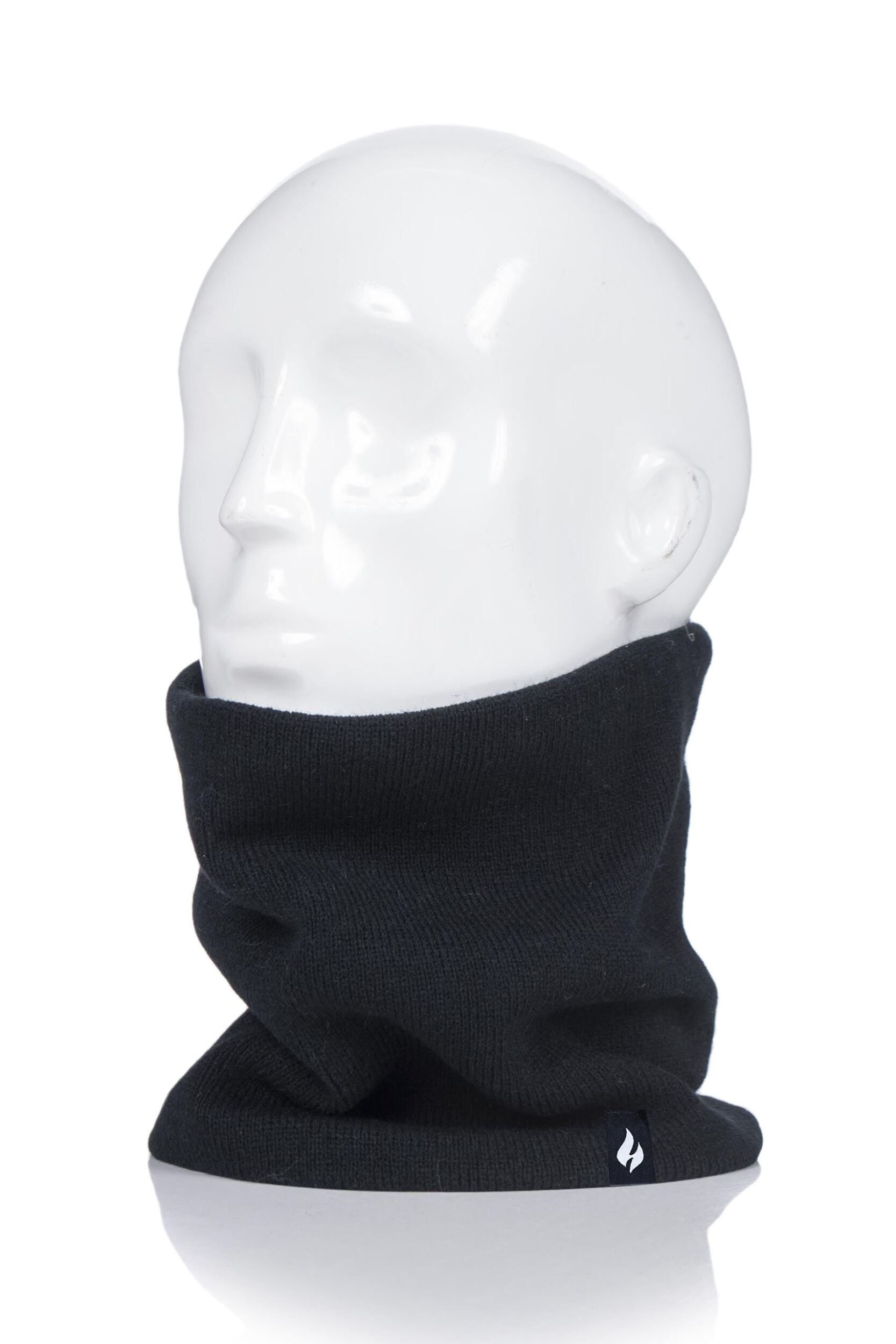 1 Pack Black 2.6 Tog Heatweaver Yarn Neck Warmer Men's One Size - Heat Holders