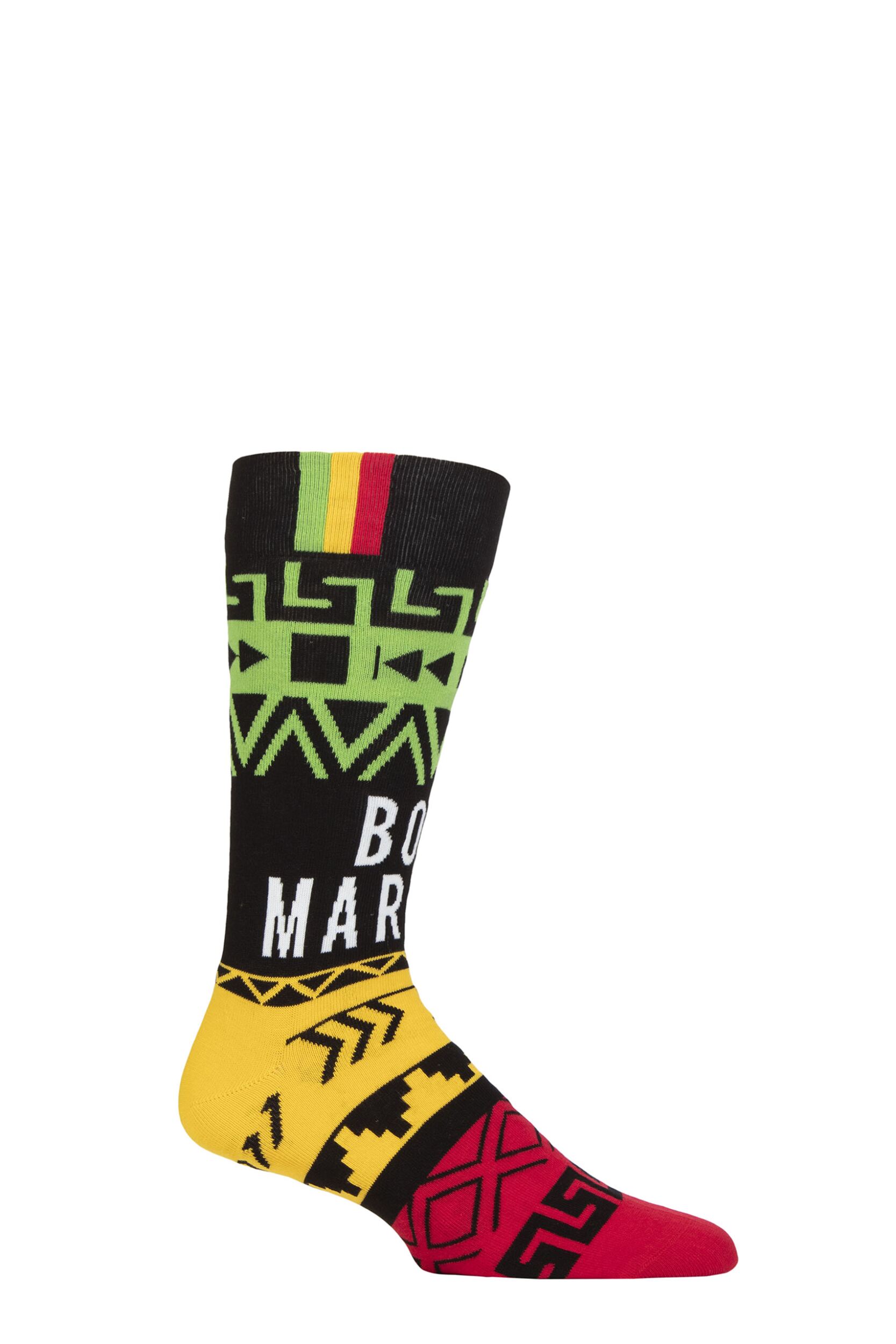 SOCKSHOP Music Collection 1 Pair Bob Marley Cotton Socks Press Play One Size