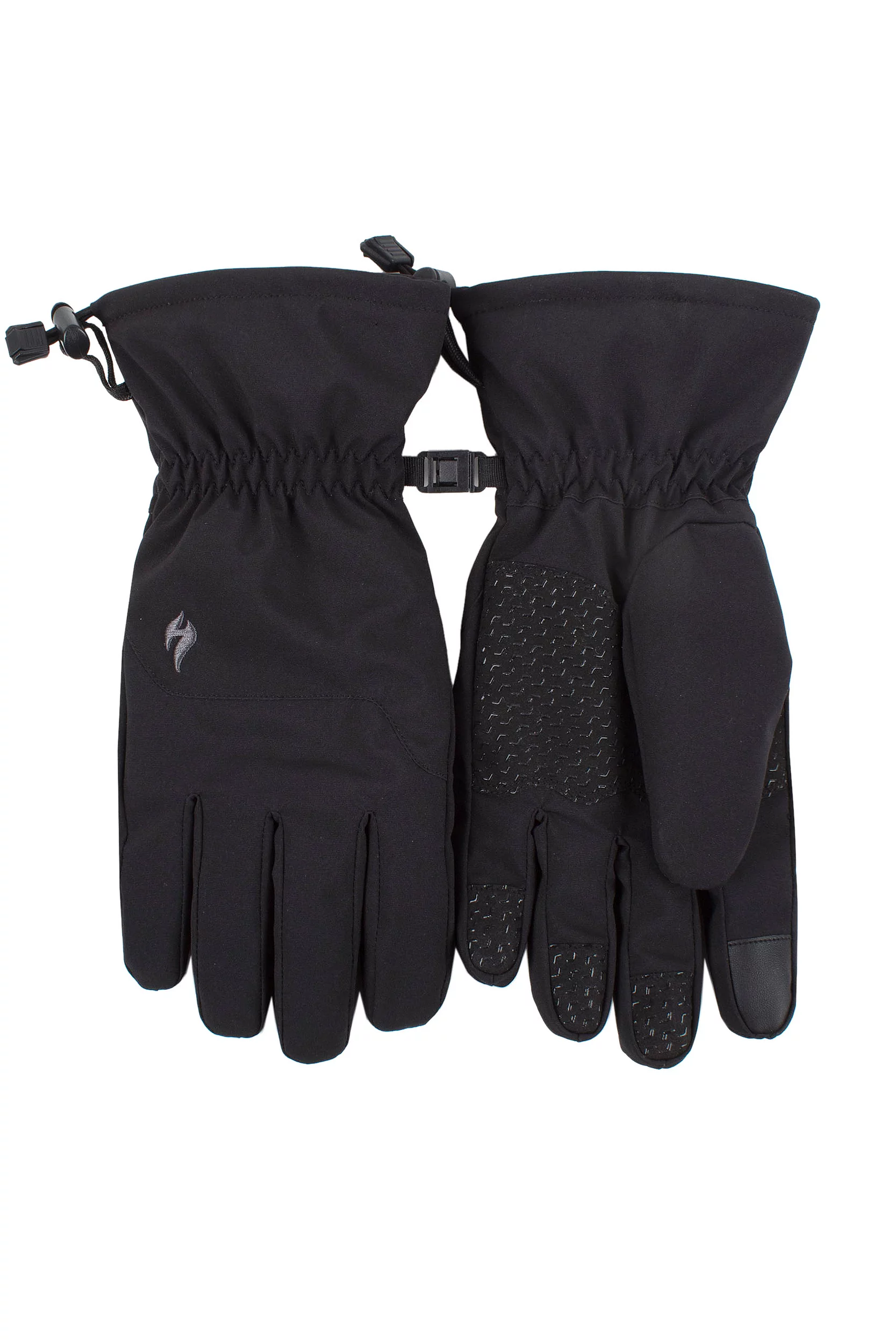 Mens 1 Pair SOCKSHOP Heat Holders Revelstoke Soft Shell Gloves Black