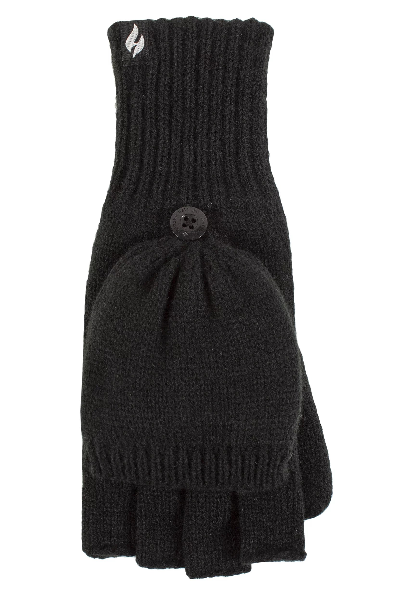 Mens and Women's 1 Pack SOCKSHOP Heat Holders Converter Mittens Black Mens XS Womens
