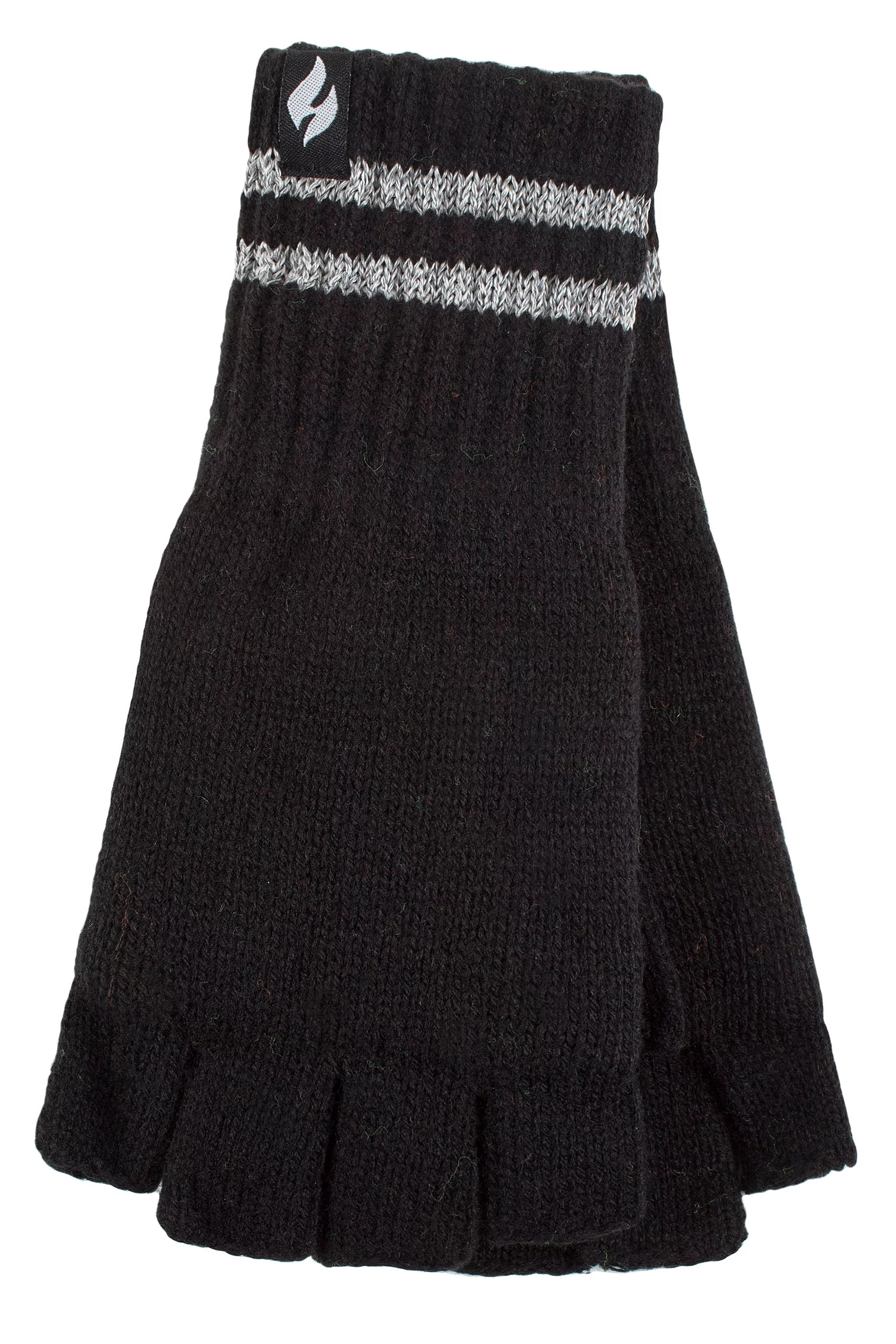 Mens 1 Pair SOCKSHOP Heat Holders 3.2 TOG Workforce Fingerless Gloves Black