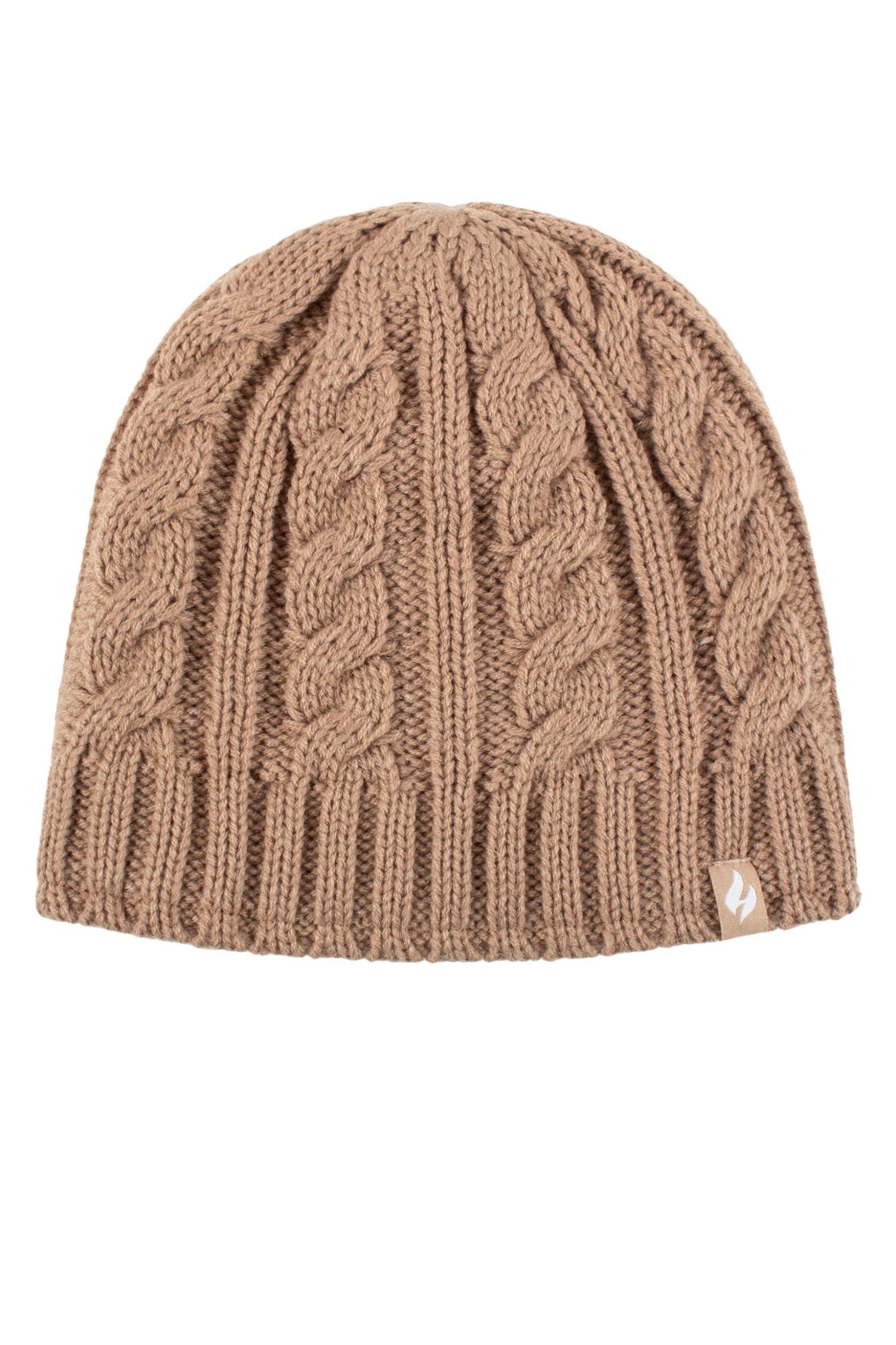 Women's 1 Pack Heat Holders 4.7 Tog Heatweaver Yarn Hat Beige One Size